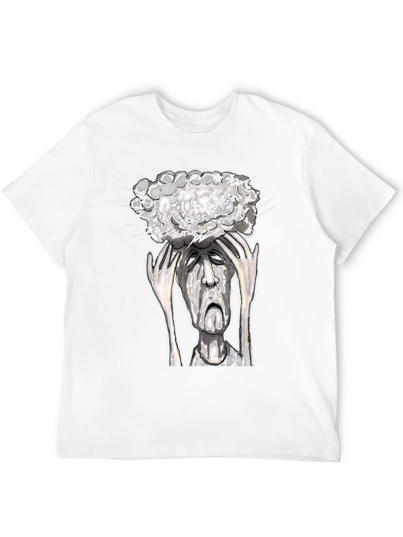 Black Mind Storm Tee: Overwhelmed Graphic T-Shirt view 12