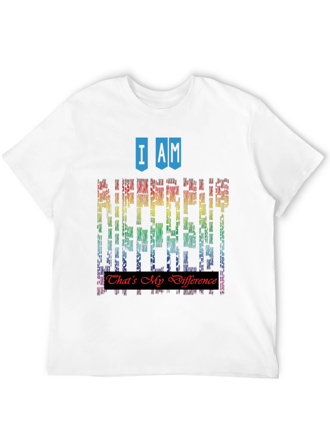 Black I Am Different Rainbow Graphic T-Shirt view 12