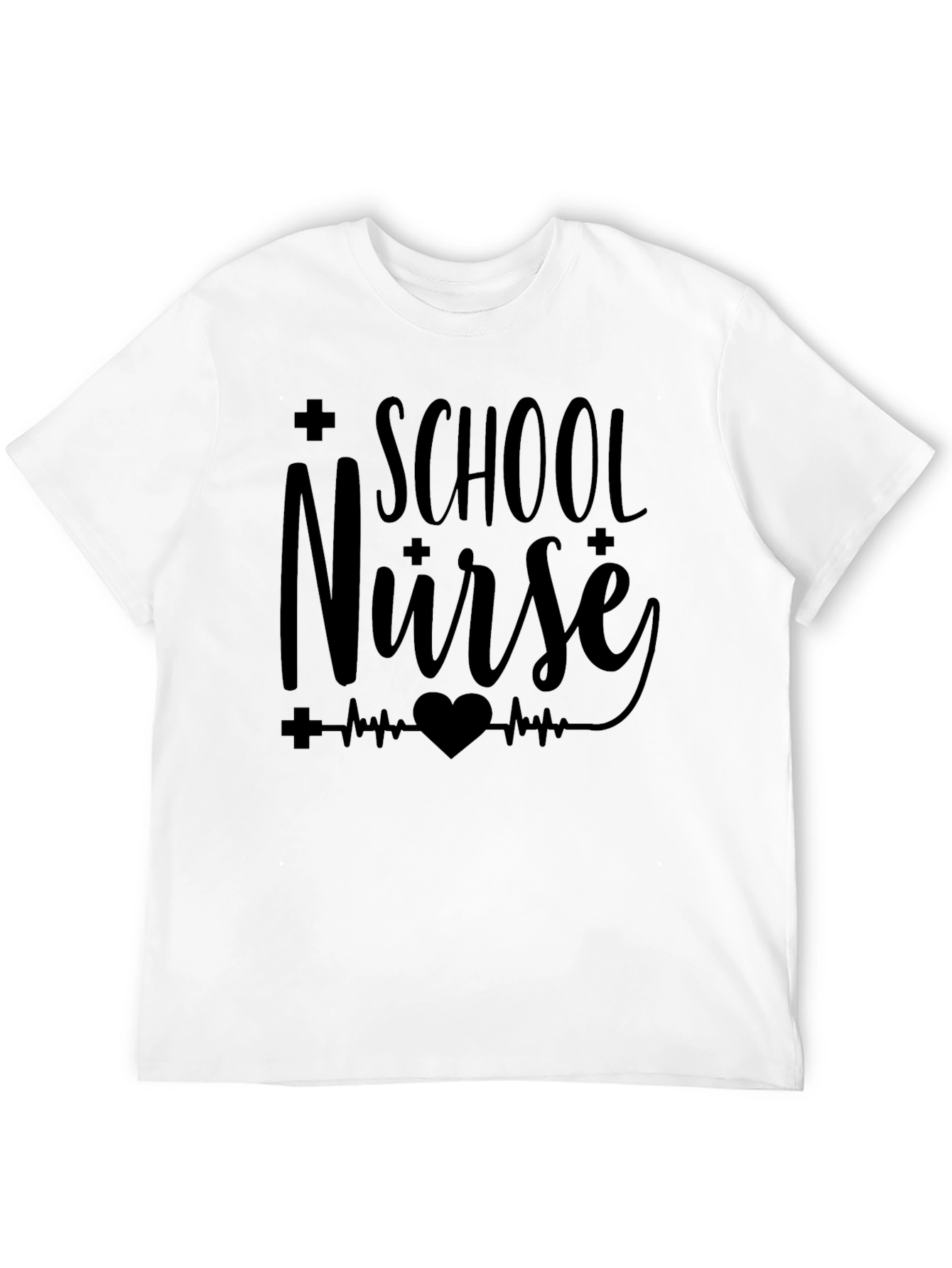 Black School Nurse Graphic Tee - Black view 12