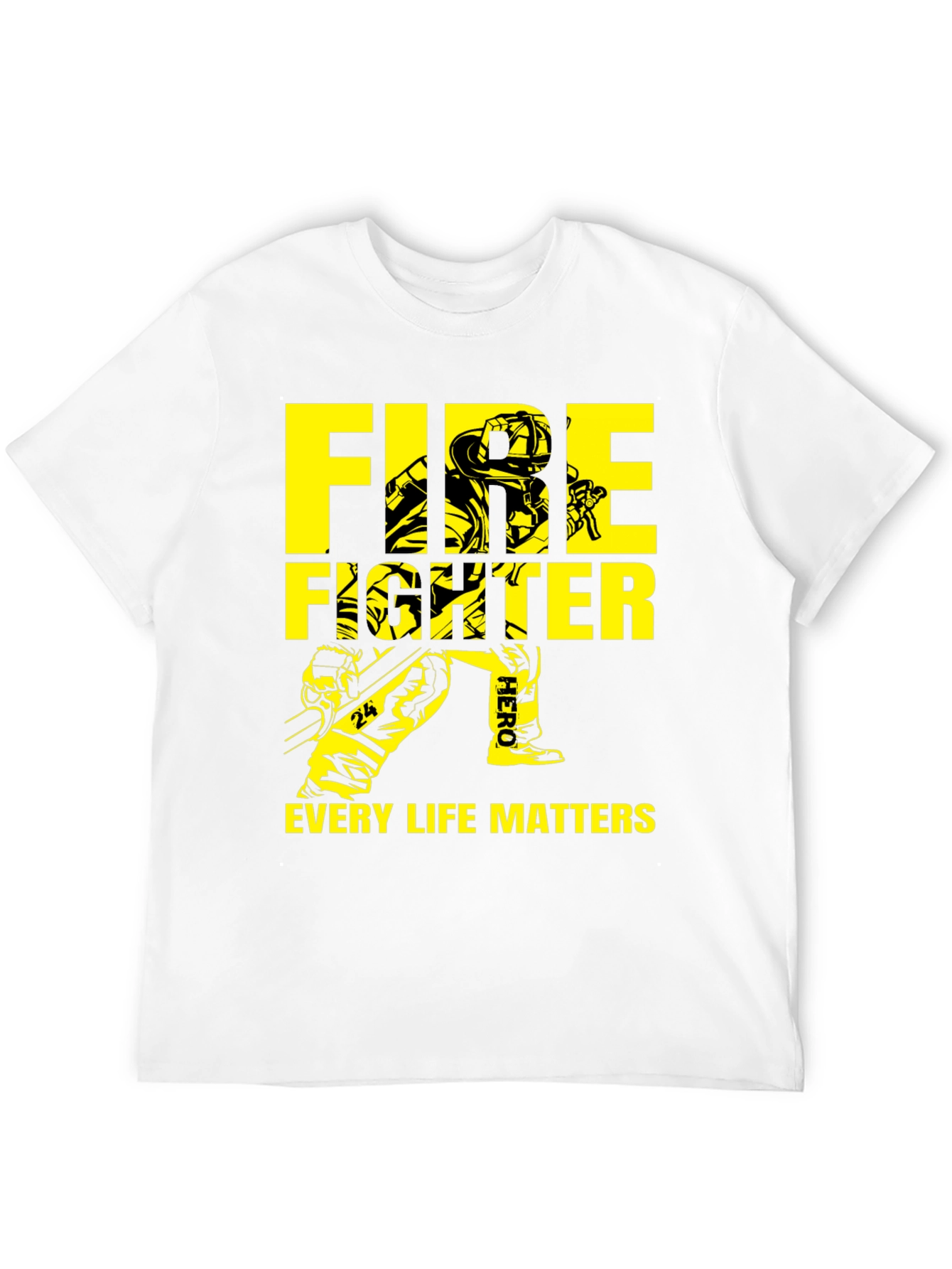 Black Firefighter Every Life Matters Graphic T-Shirt view 12