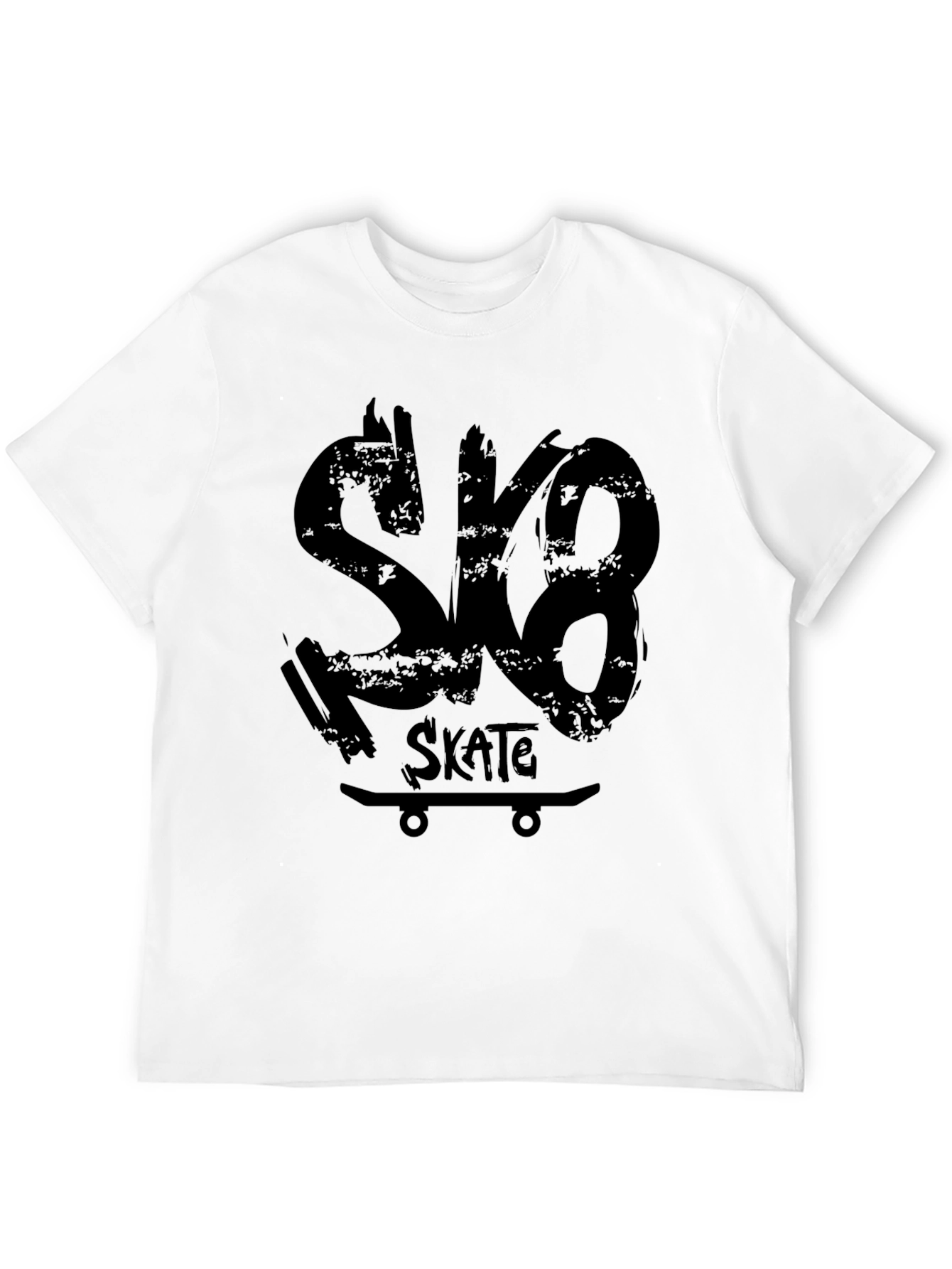 Black Sk8 Skate Black Graphic T-Shirt view 12