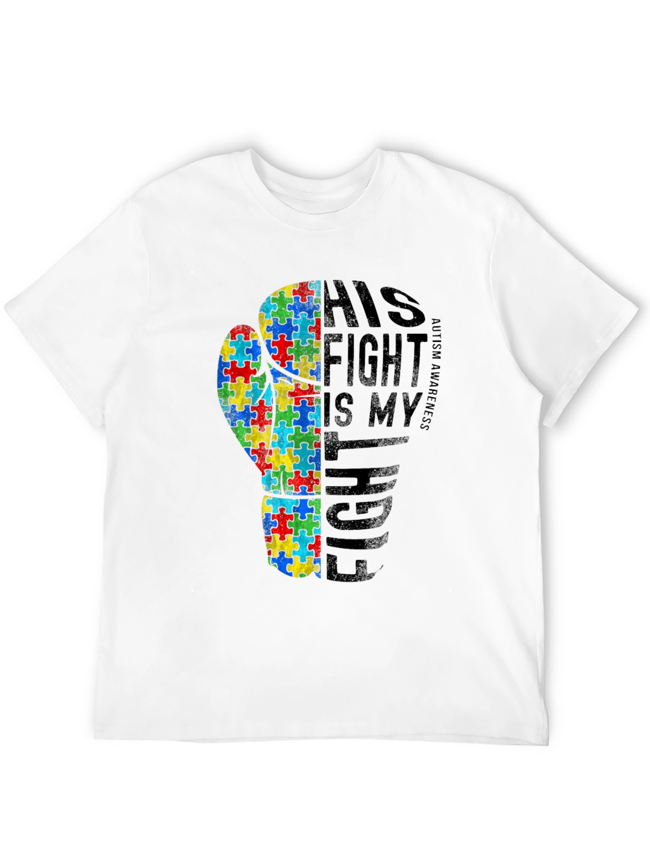 Black Autism Awareness Fight T-Shirt view 12
