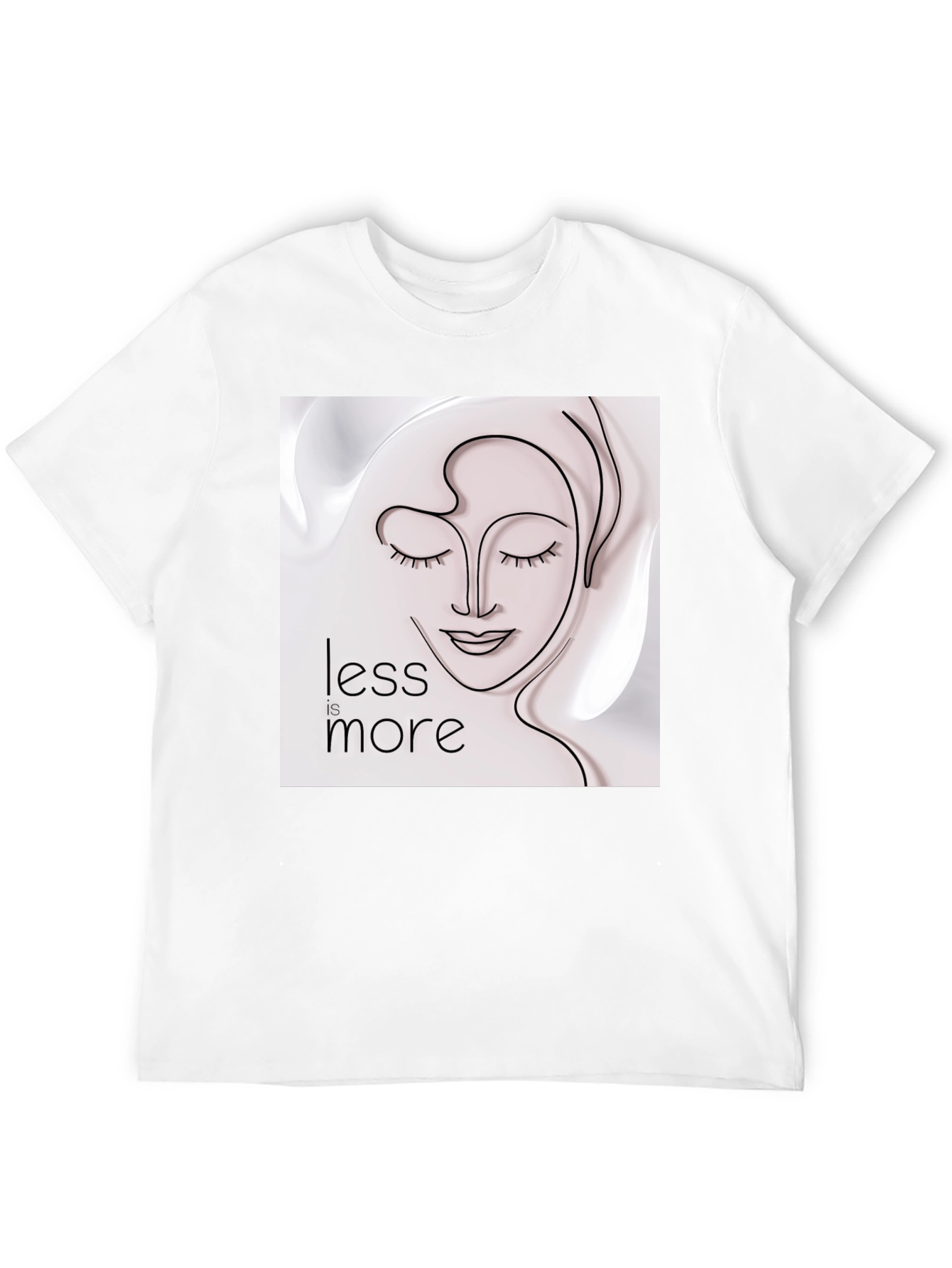 Black Minimalist Face Line Art T-Shirt - Less is More view 12