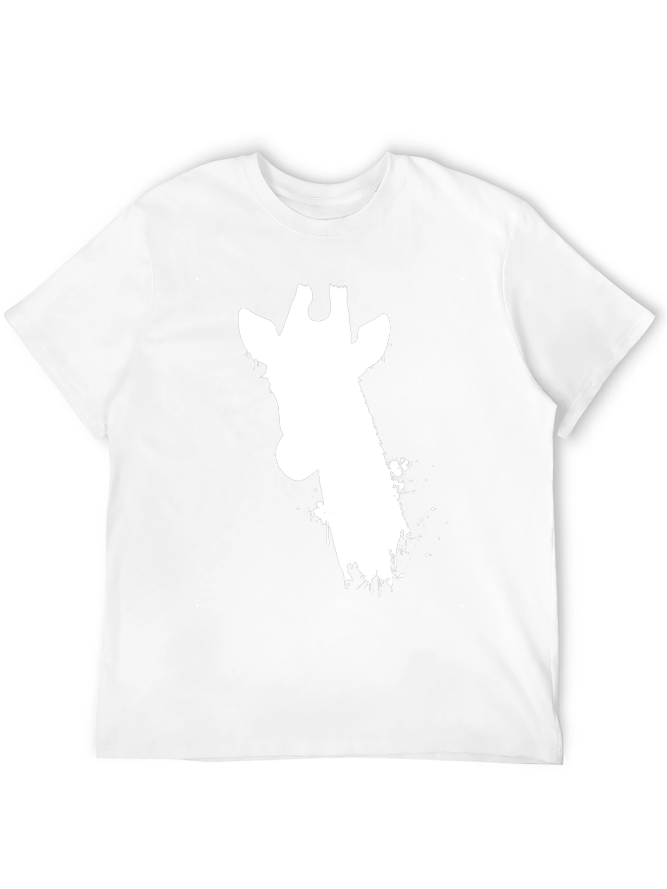 Black Giraffe Silhouette Graphic Tee - Black Cotton T-Shirt view 12