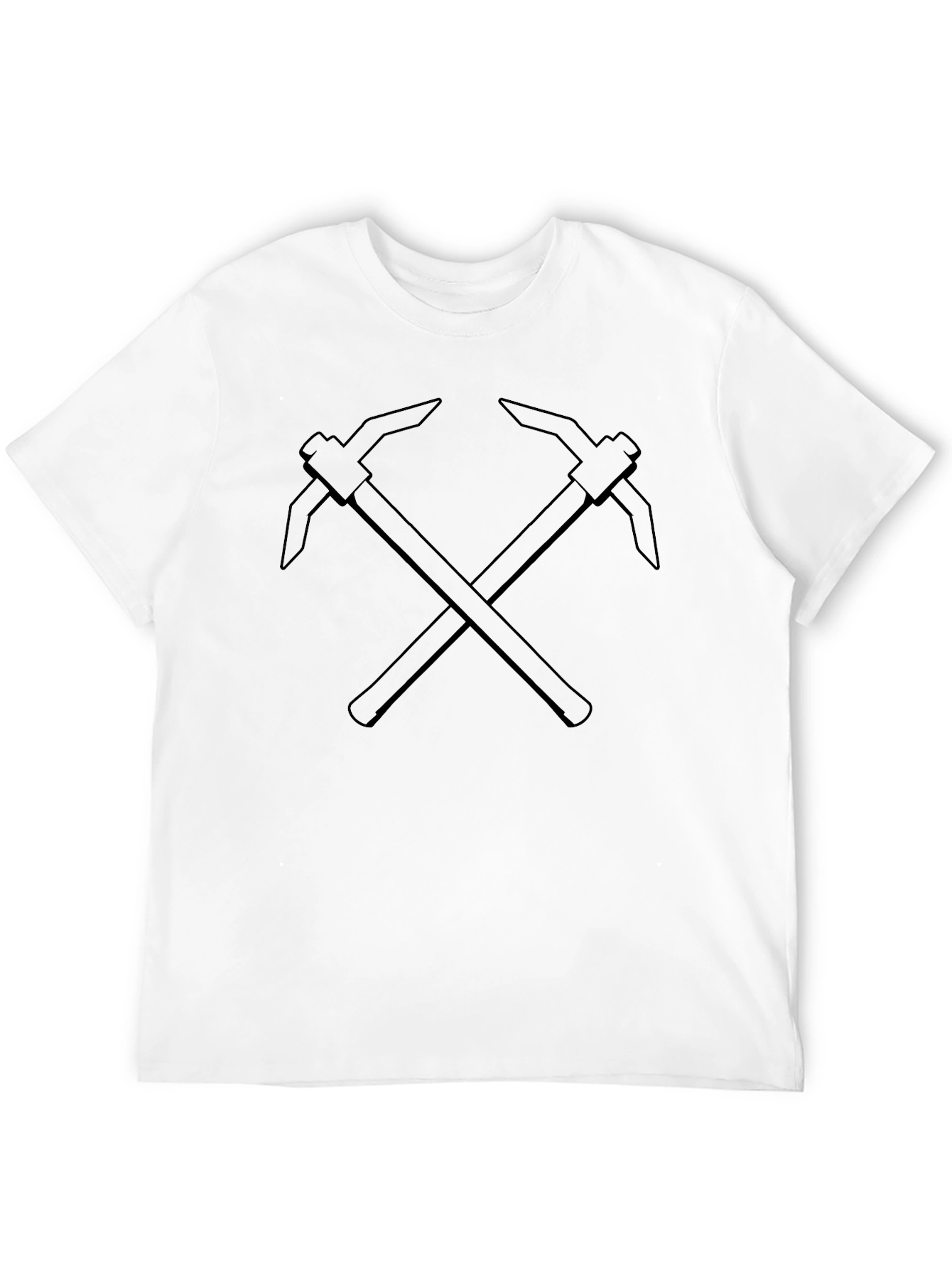 Black Crossed Pickaxes Black Graphic Tee view 12