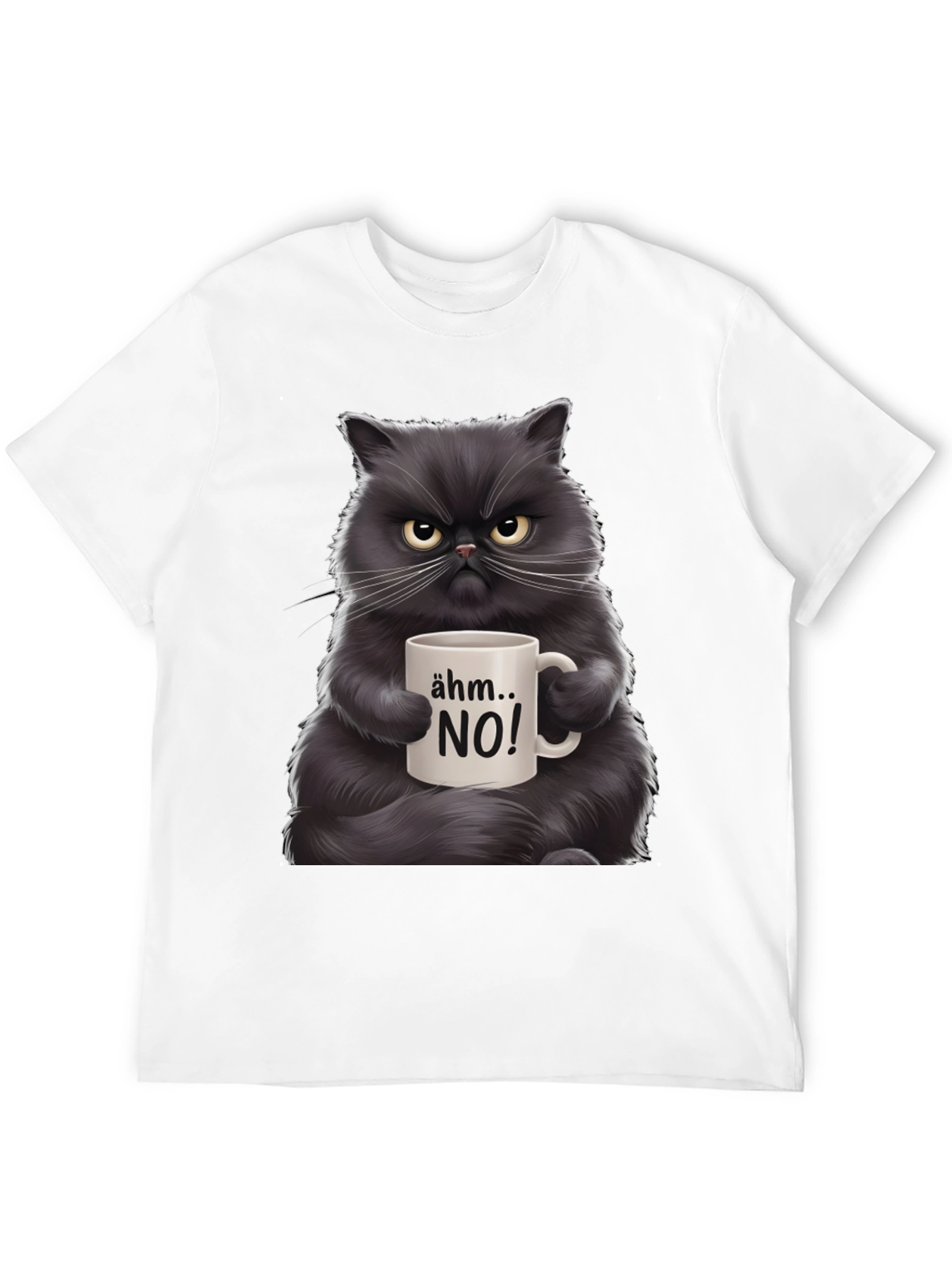 Black Grumpy Cat Coffee T-Shirt - "Ähm... NO!" view 12