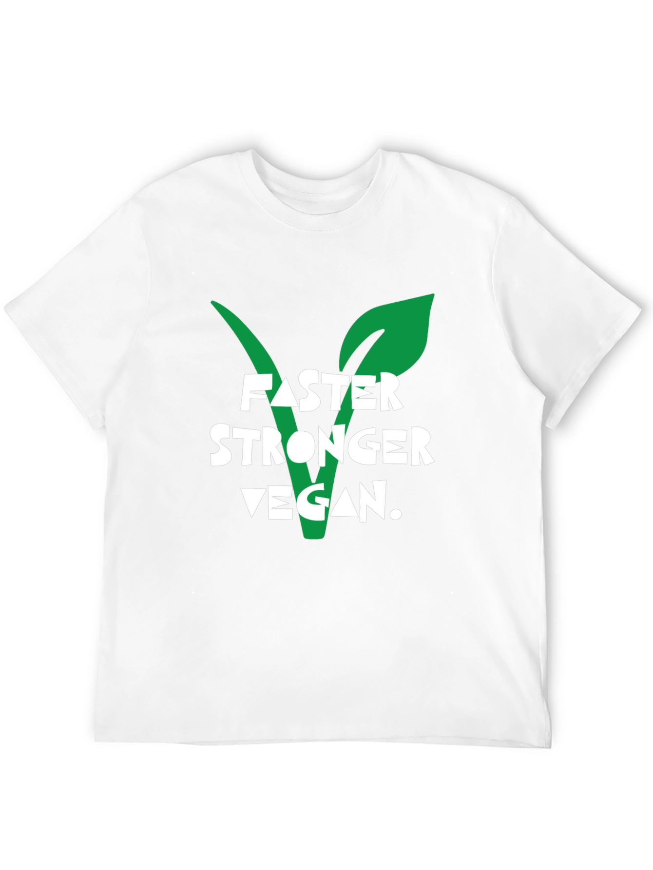 Black Vegan Strength T-Shirt - Faster Stronger Vegan Design view 12