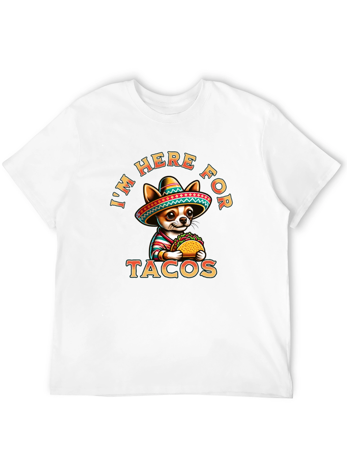 Black Tacos Chihuahua T-Shirt - I'm Here For Tacos Tee view 12