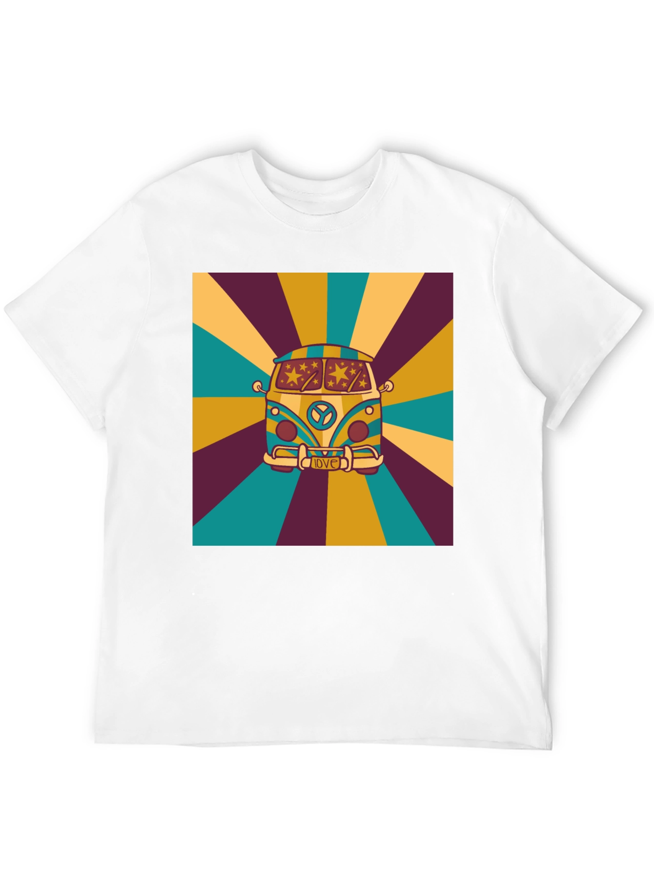 Black Retro Van Graphic Tee - Peace & Love Vibes view 12