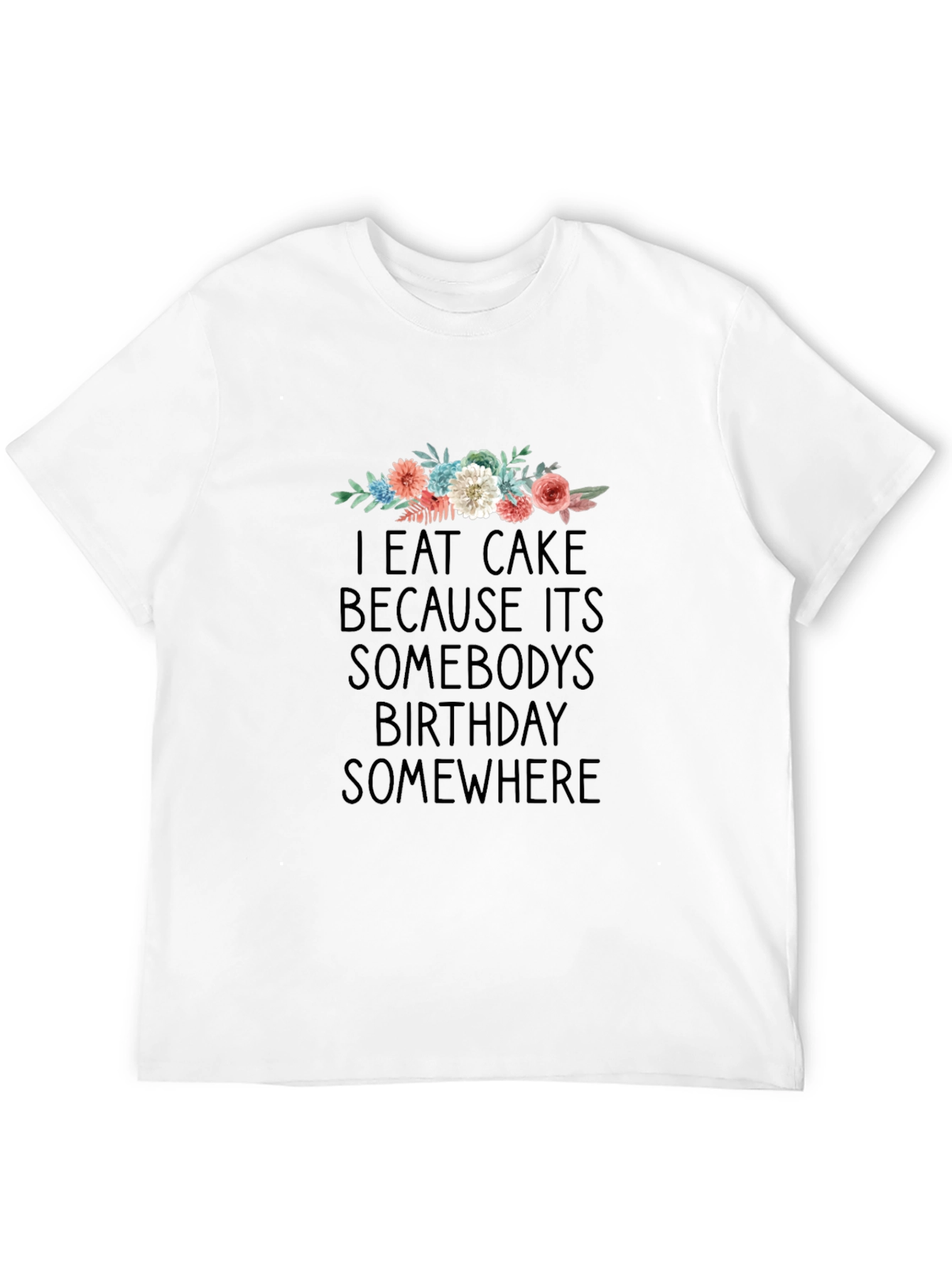 Black Eat Cake Birthday T-Shirt - Unisex Cotton Tee view 12