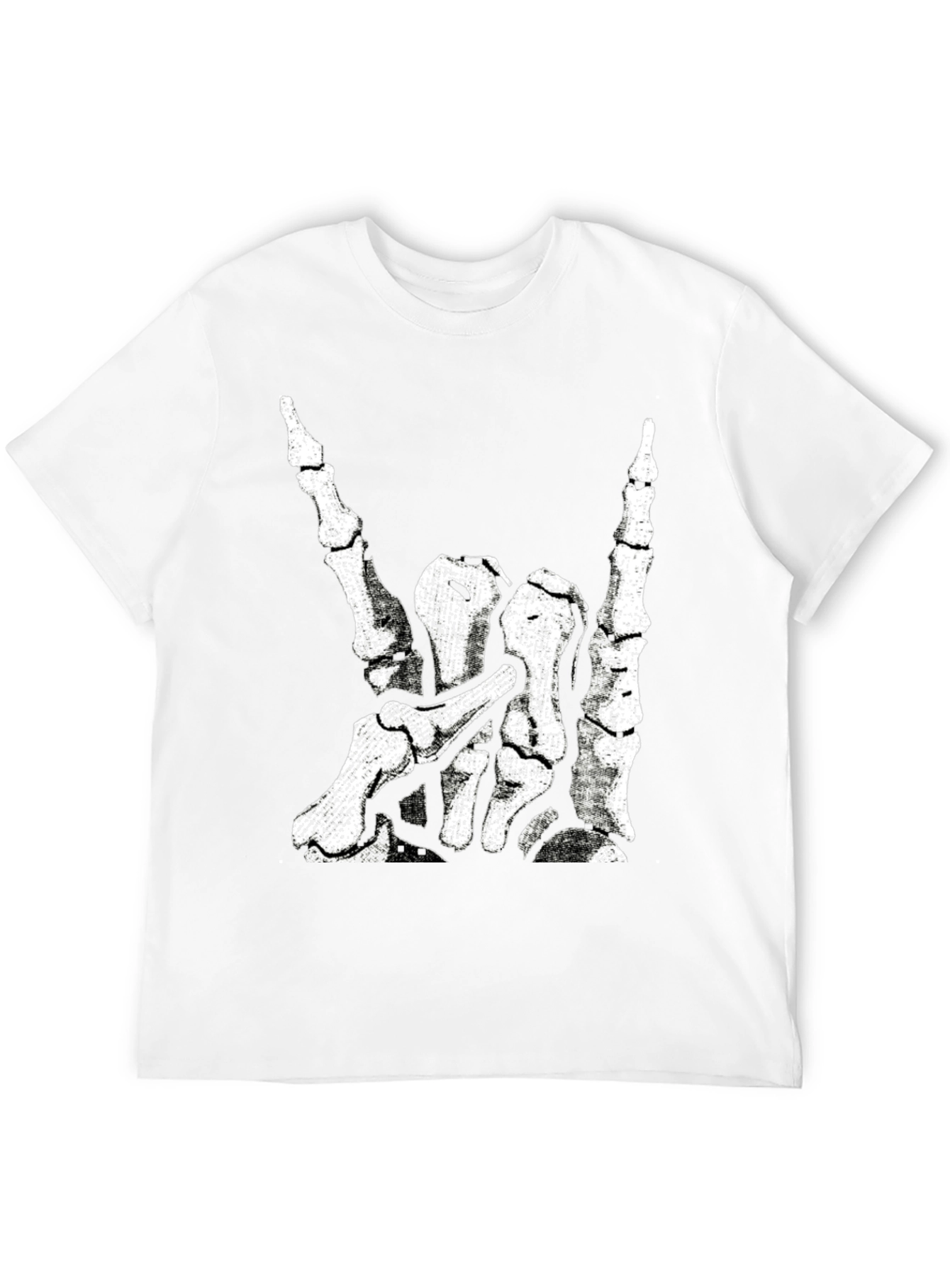 Black Rock On Skeleton Hand Graphic Tee view 12