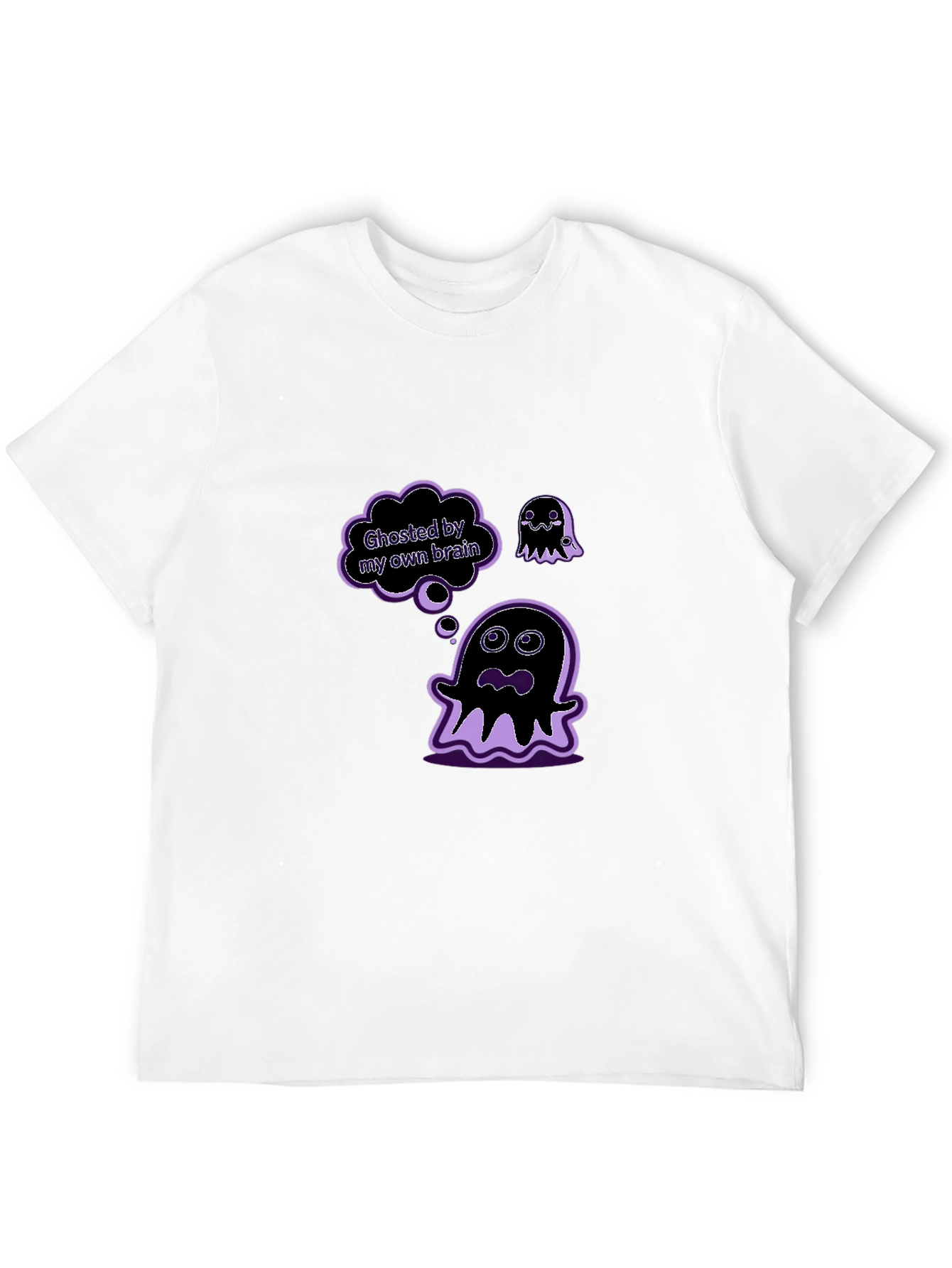 Black Ghosted by My Own Brain Graphic T-Shirt view 12