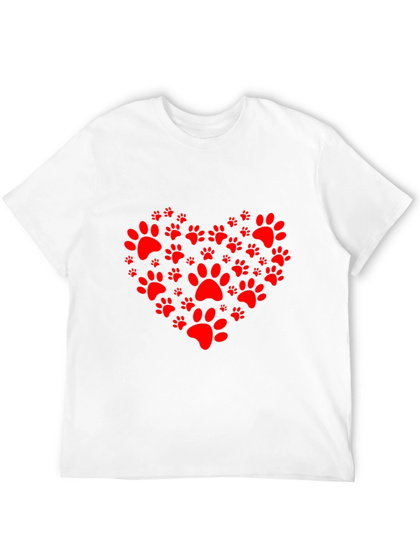 Black Heart Paw Print Tee - Pet Lover T-Shirt view 12