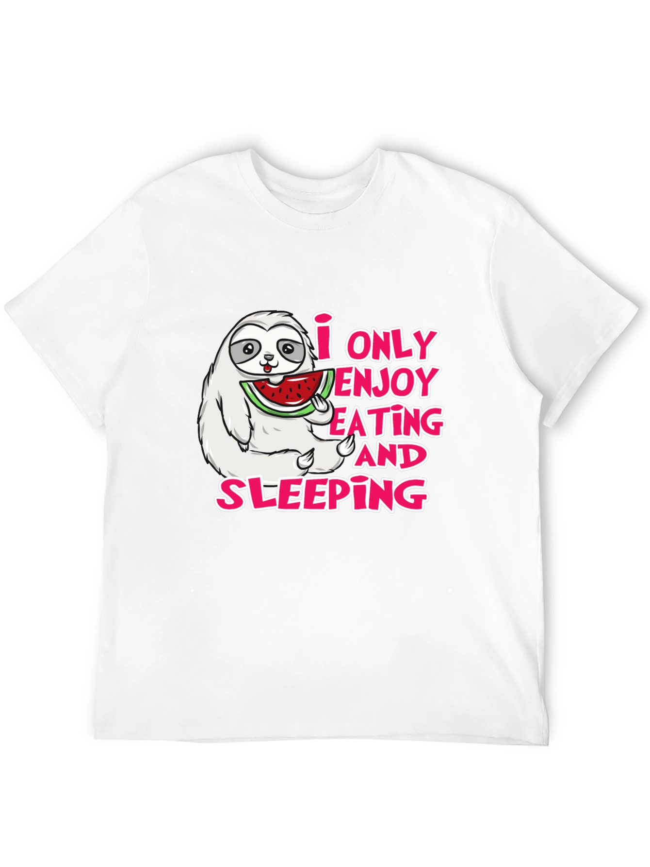 Black Sloth Eating Watermelon Graphic Tee - Enjoy Eating and Sleeping view 12