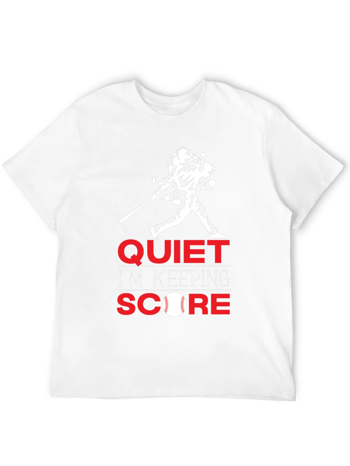 Black Quiet I'm Keeping Score Baseball T-Shirt view 12