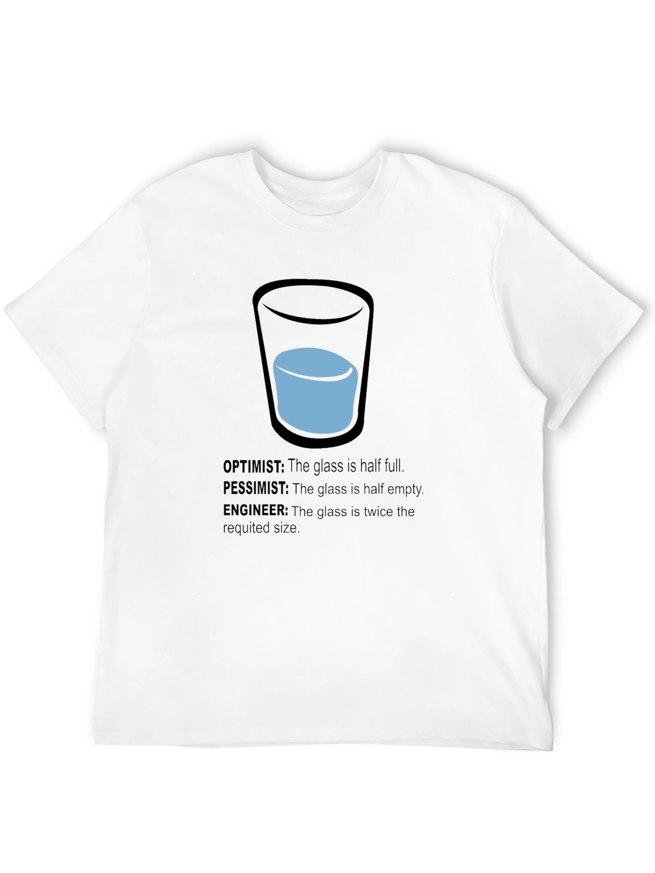 Black Engineer Optimist Pessimist Funny T-Shirt view 12