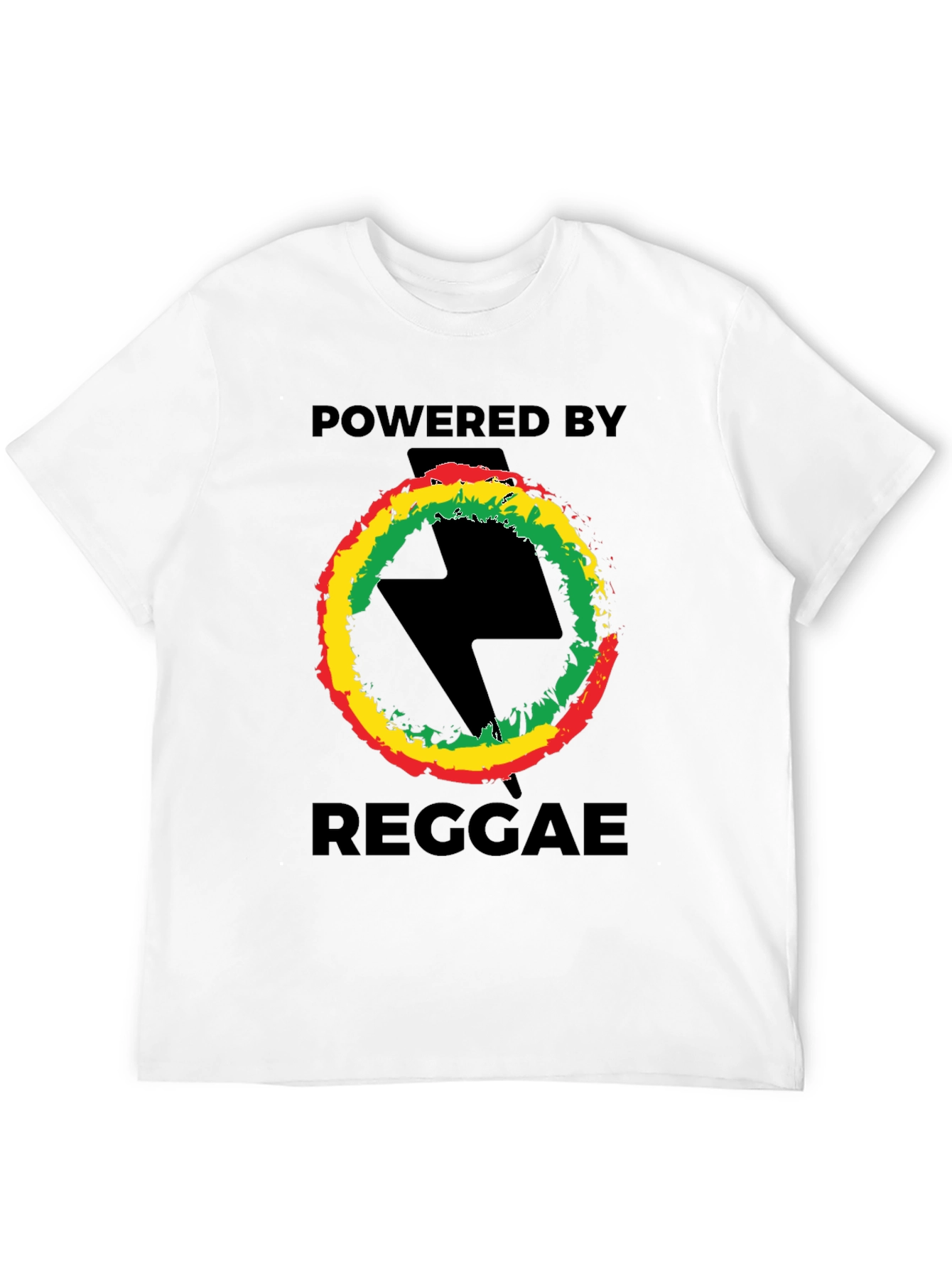 Black Powered By Reggae T-Shirt - Black view 12