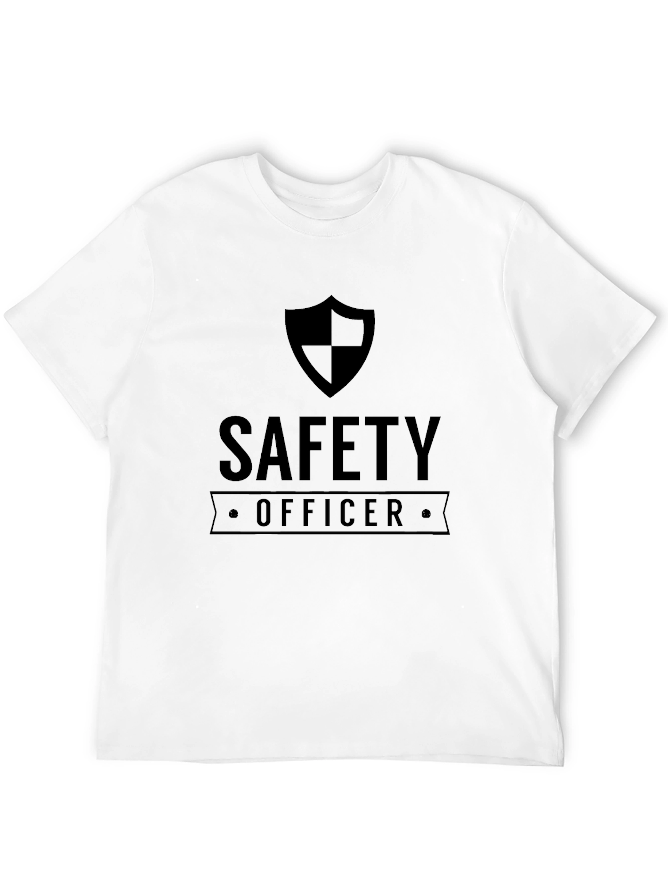 Black Safety Officer Graphic Tee - Black Crew Neck view 12