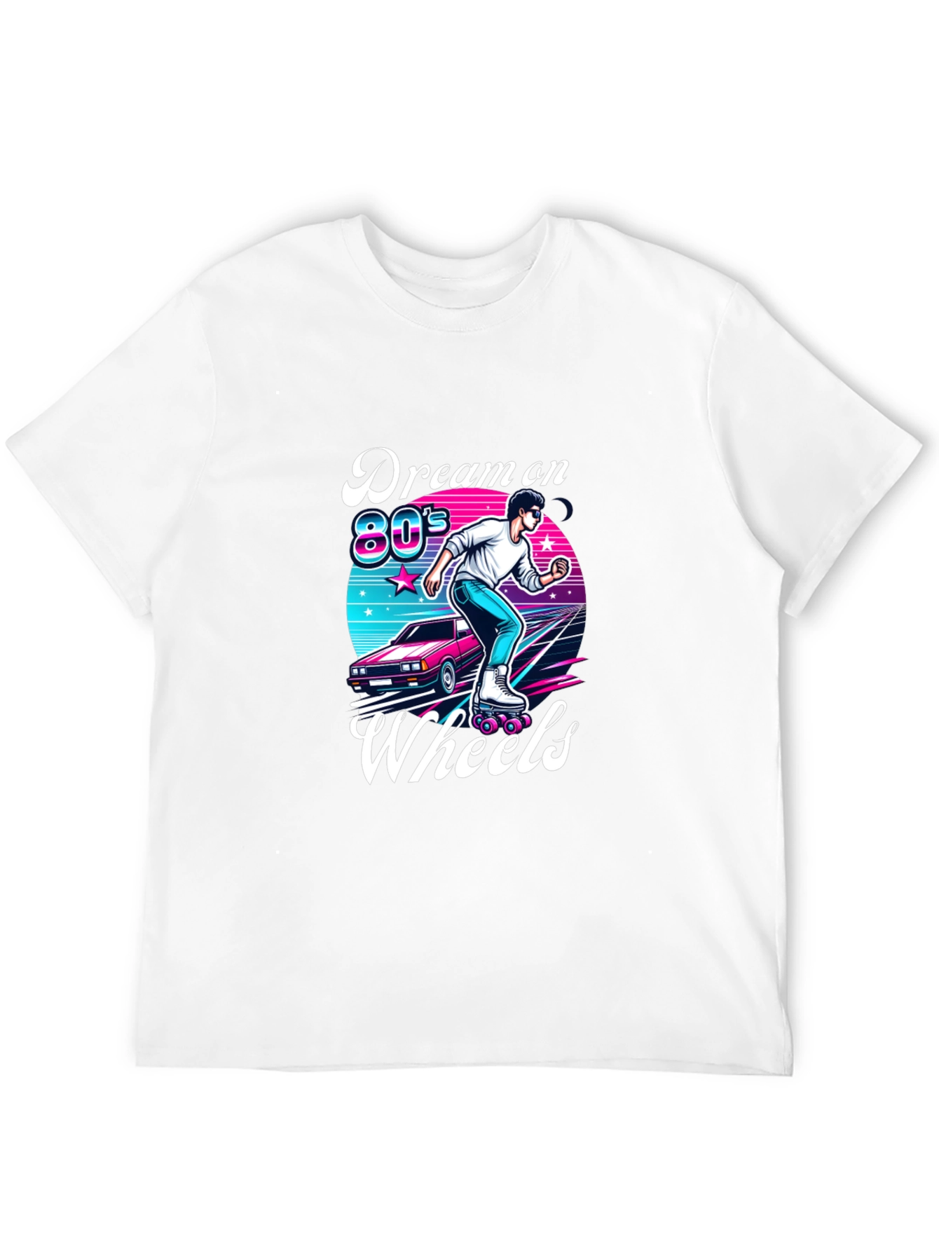 Black Retro 80s Roller Skating T-Shirt view 12