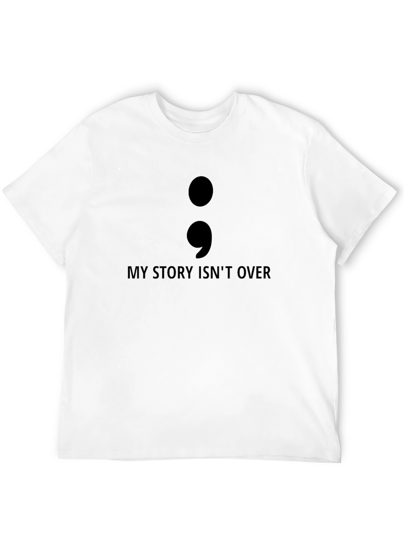 Black My Story Isn't Over T-Shirt Semicolon Graphic view 12