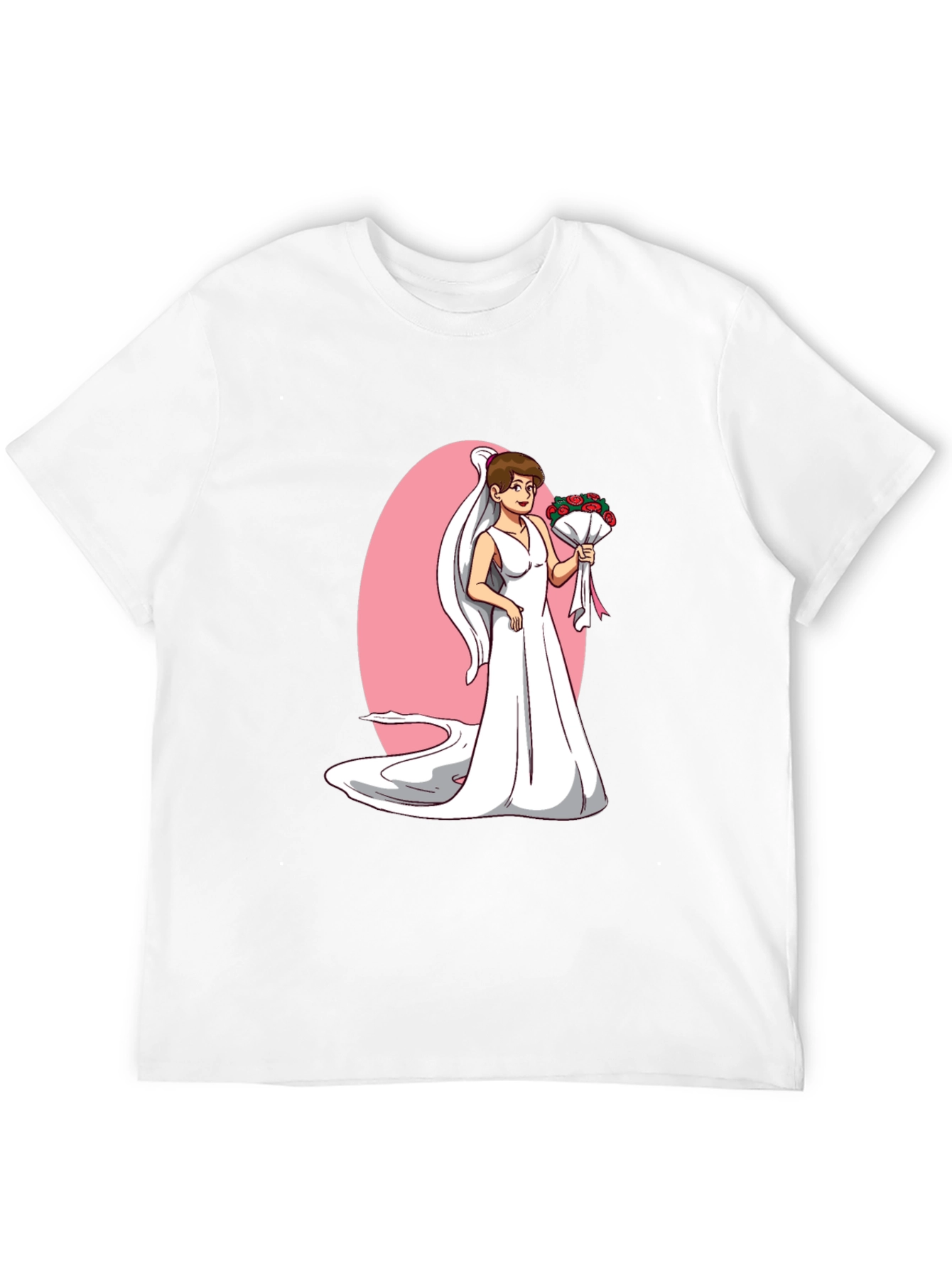 Black Bride Cartoon T-Shirt - Black, Funny Wedding Tee view 12