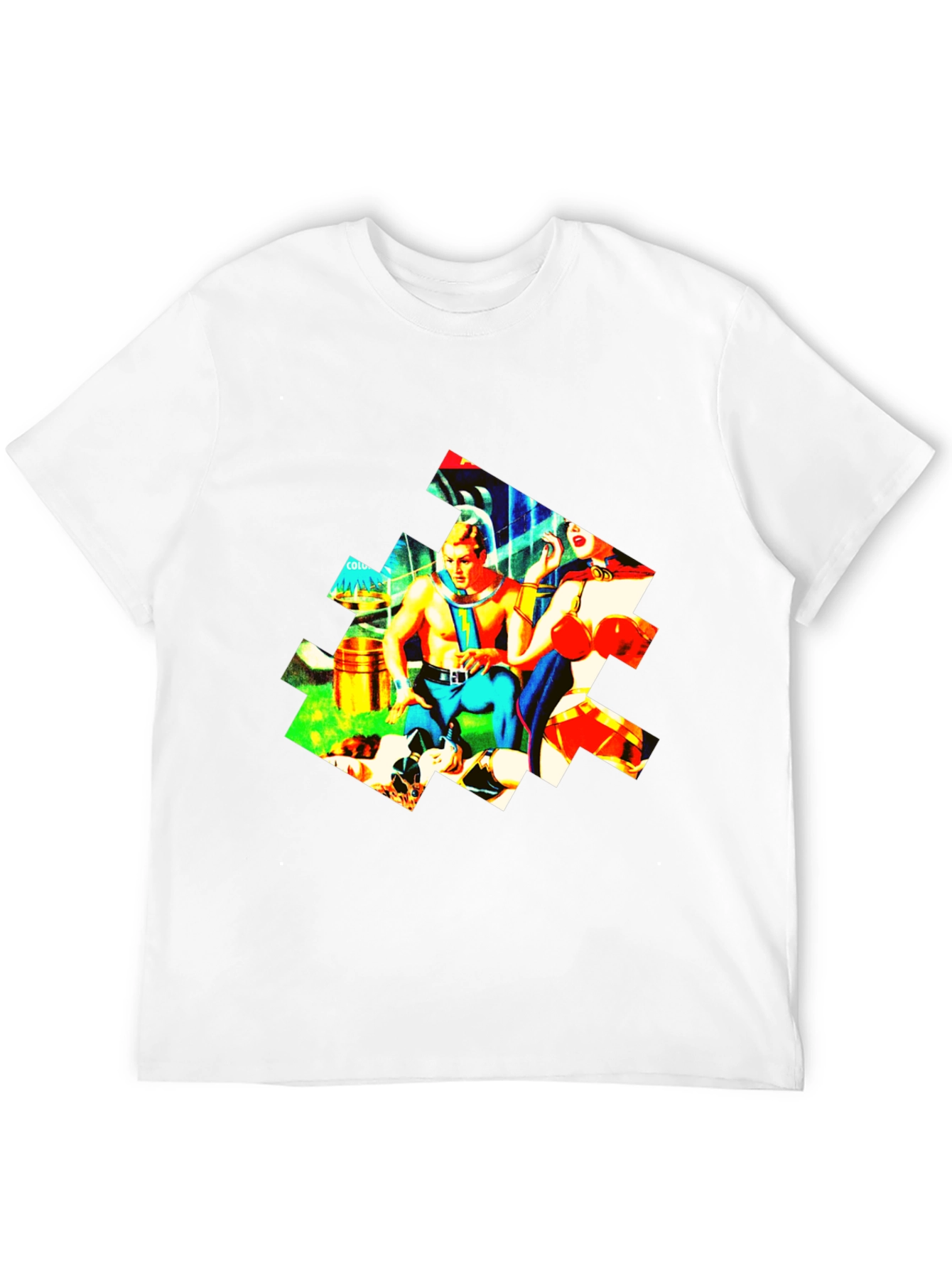 Black Retro Sci-Fi T-Shirt - Colorful Graphic Tee view 12
