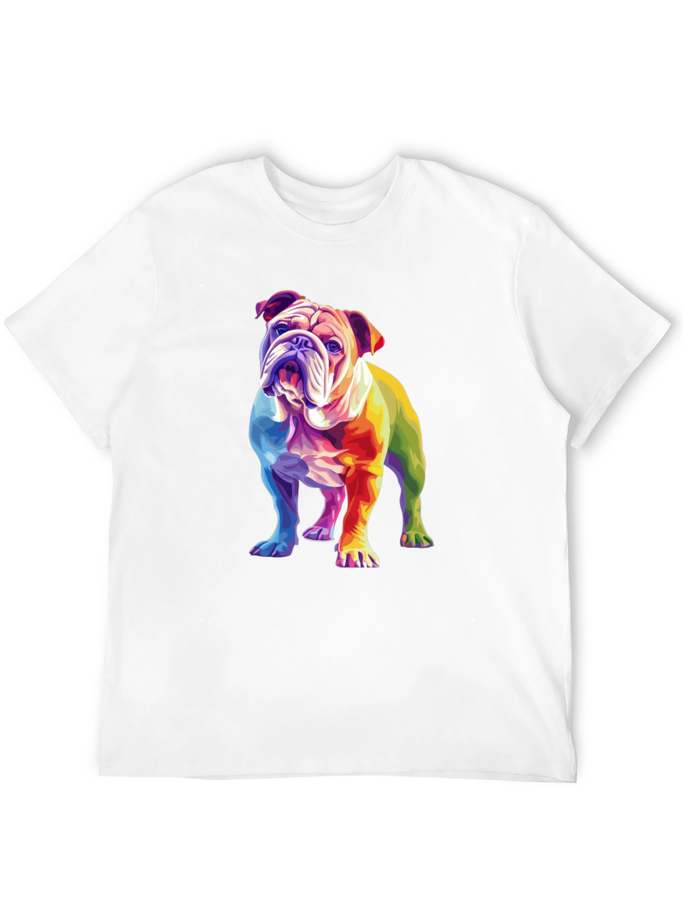 Black Rainbow Bulldog Graphic T-Shirt view 12