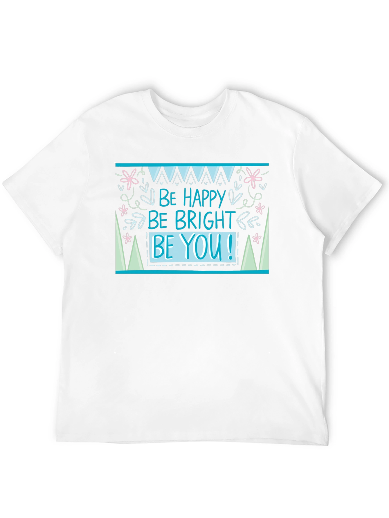 Black Be Happy Graphic Tee - Black Cotton T-Shirt view 12
