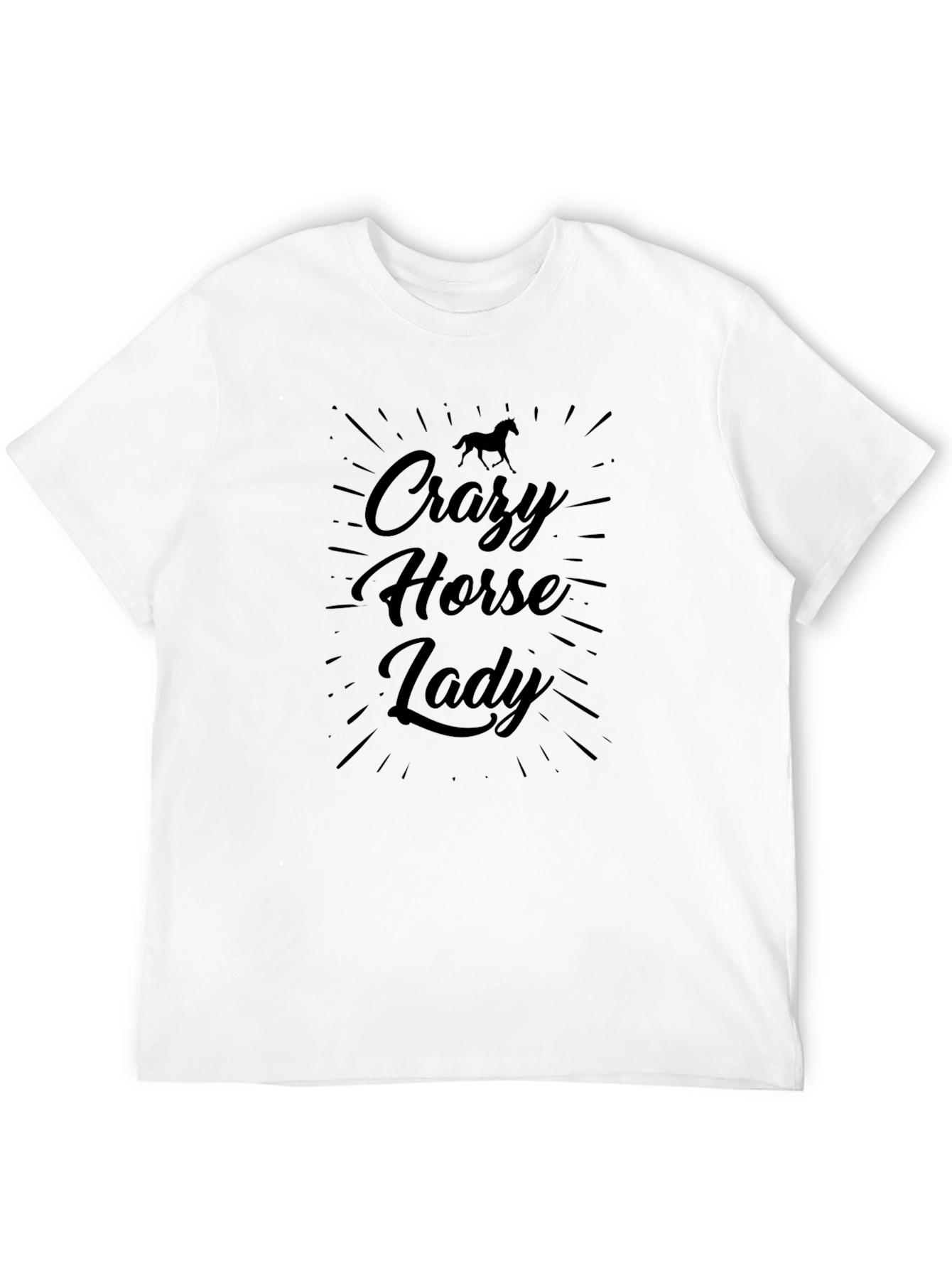 Black Crazy Horse Lady Graphic T-Shirt view 12