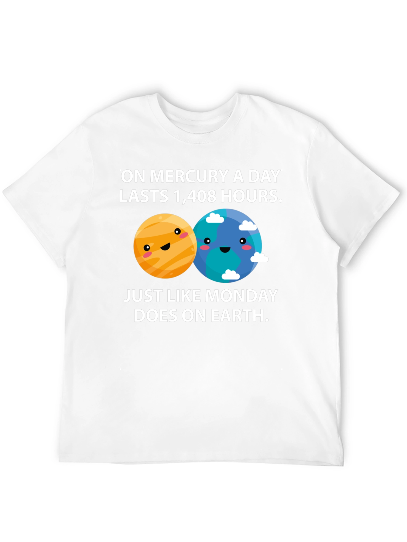 Black Funny Planets Mercury Monday T-Shirt view 12