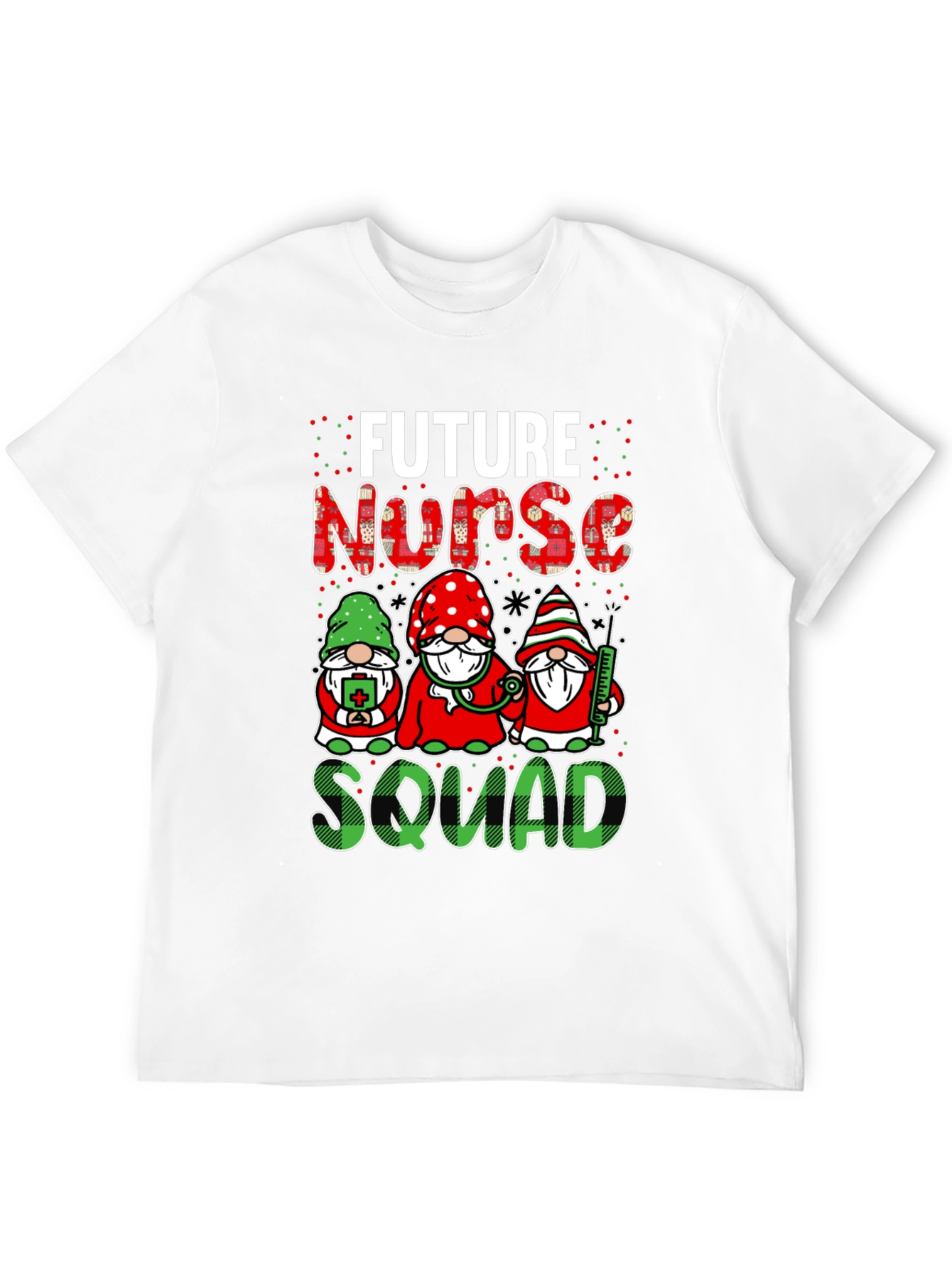 Black Future Nurse Squad T-Shirt Cute Gnomes Design view 12