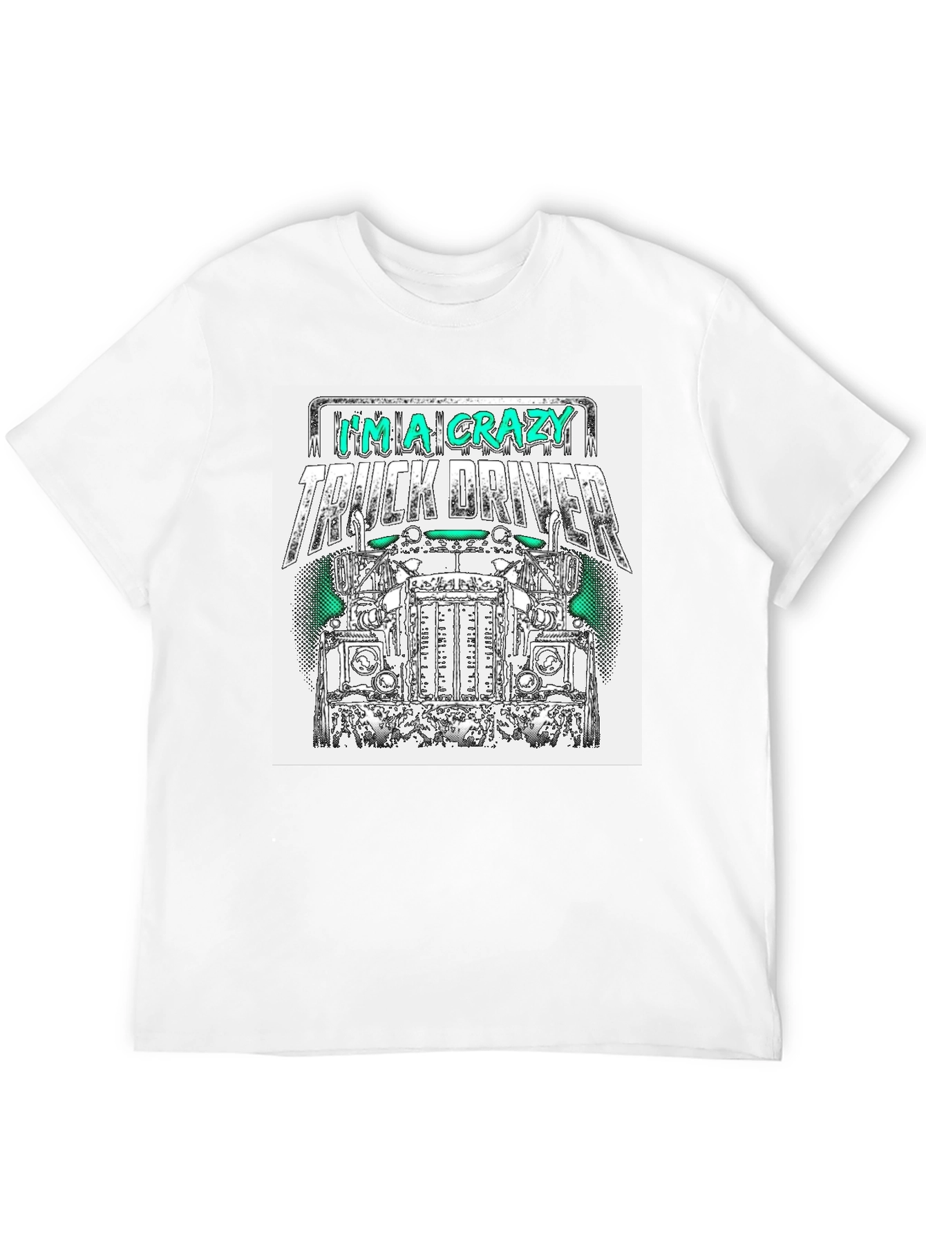 Black Crazy Truck Driver T-Shirt - Men's Black Tee view 12