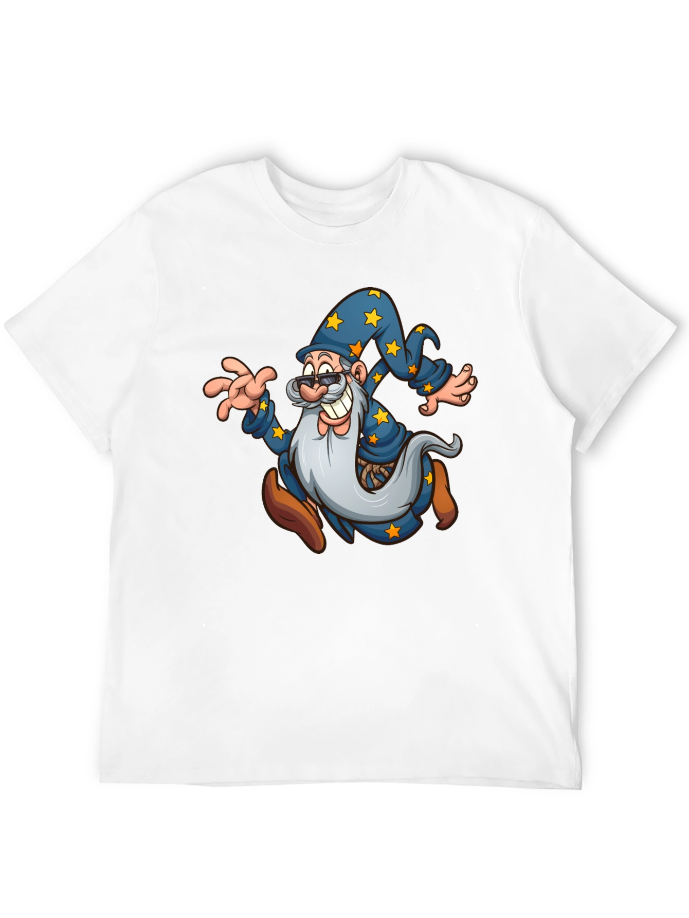 Black Wizard Cartoon Graphic T-Shirt - Black view 12