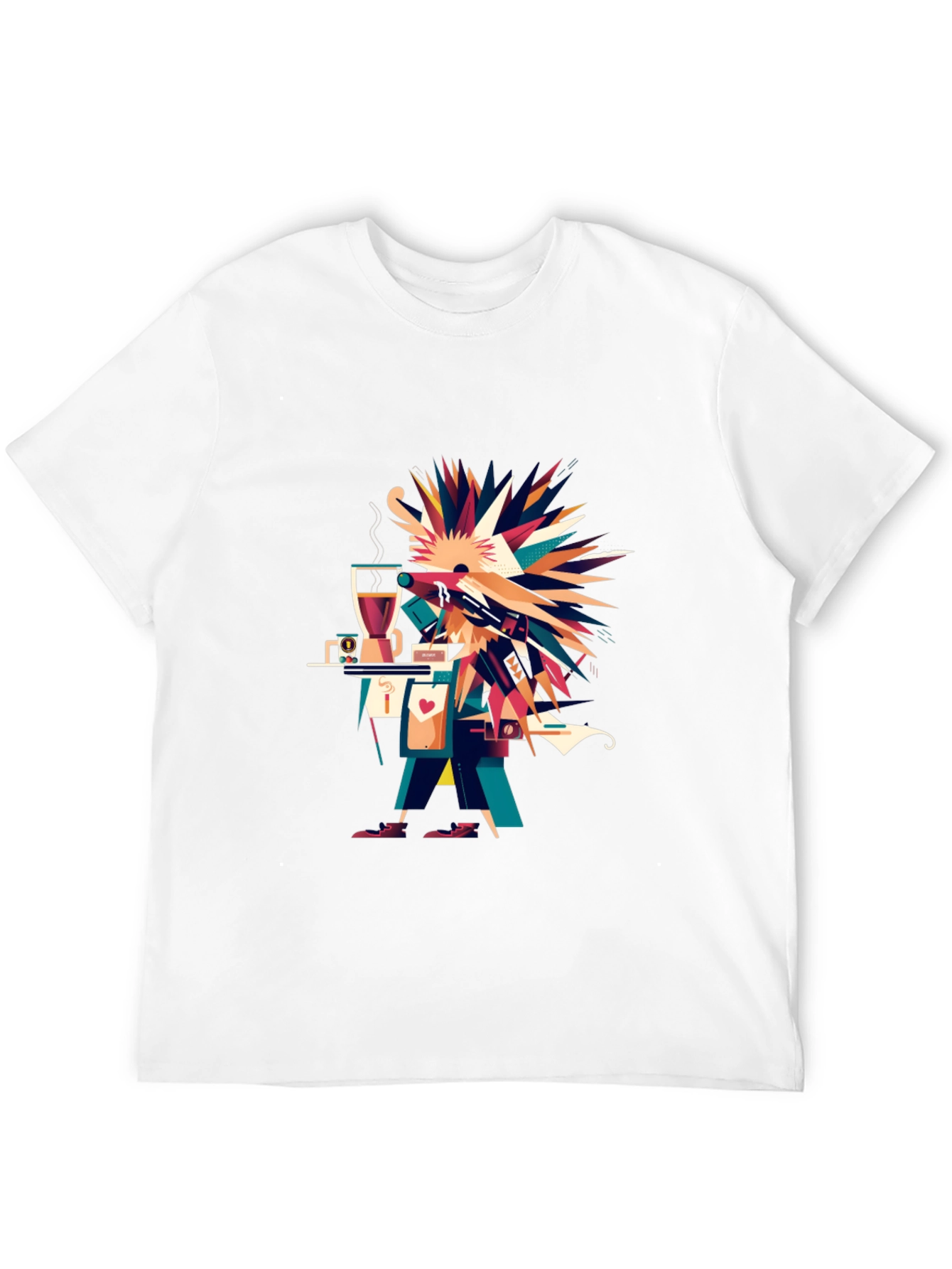 Black Abstract Graphic Print Black Casual Tee view 12