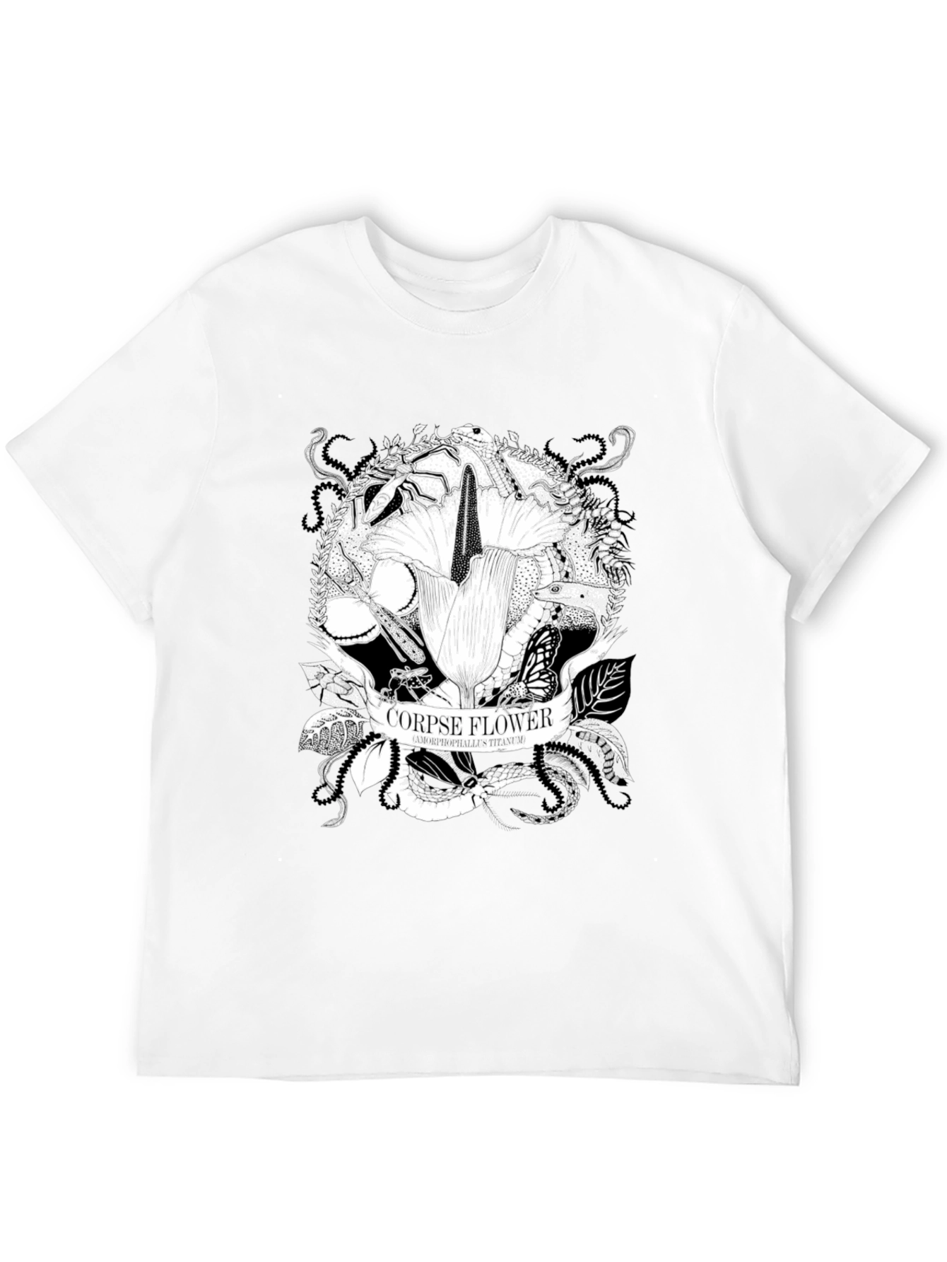 Black Corpse Flower Graphic Tee - Black T-Shirt view 12