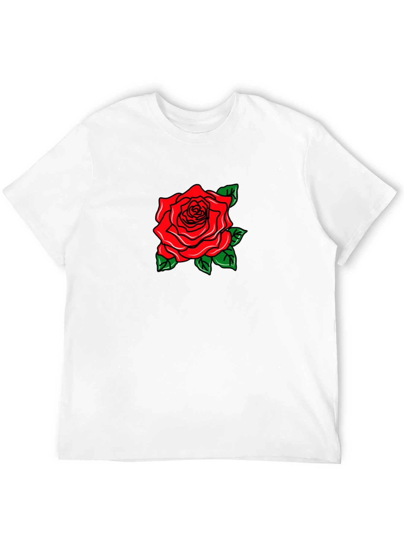 Black Black T-Shirt with Rose Graphic view 12