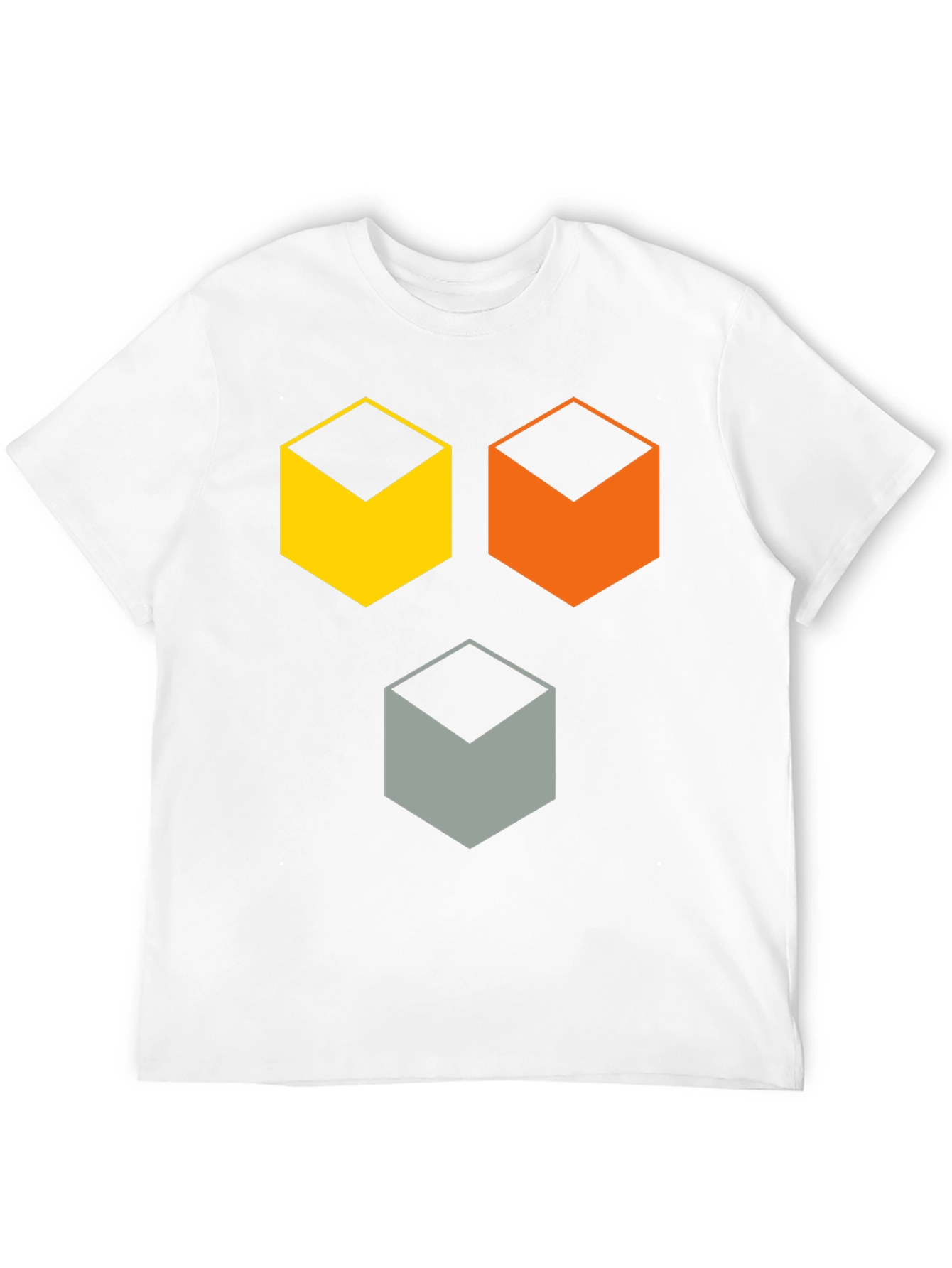 Black Geometric Cube T-Shirt - Modern Abstract Design view 12