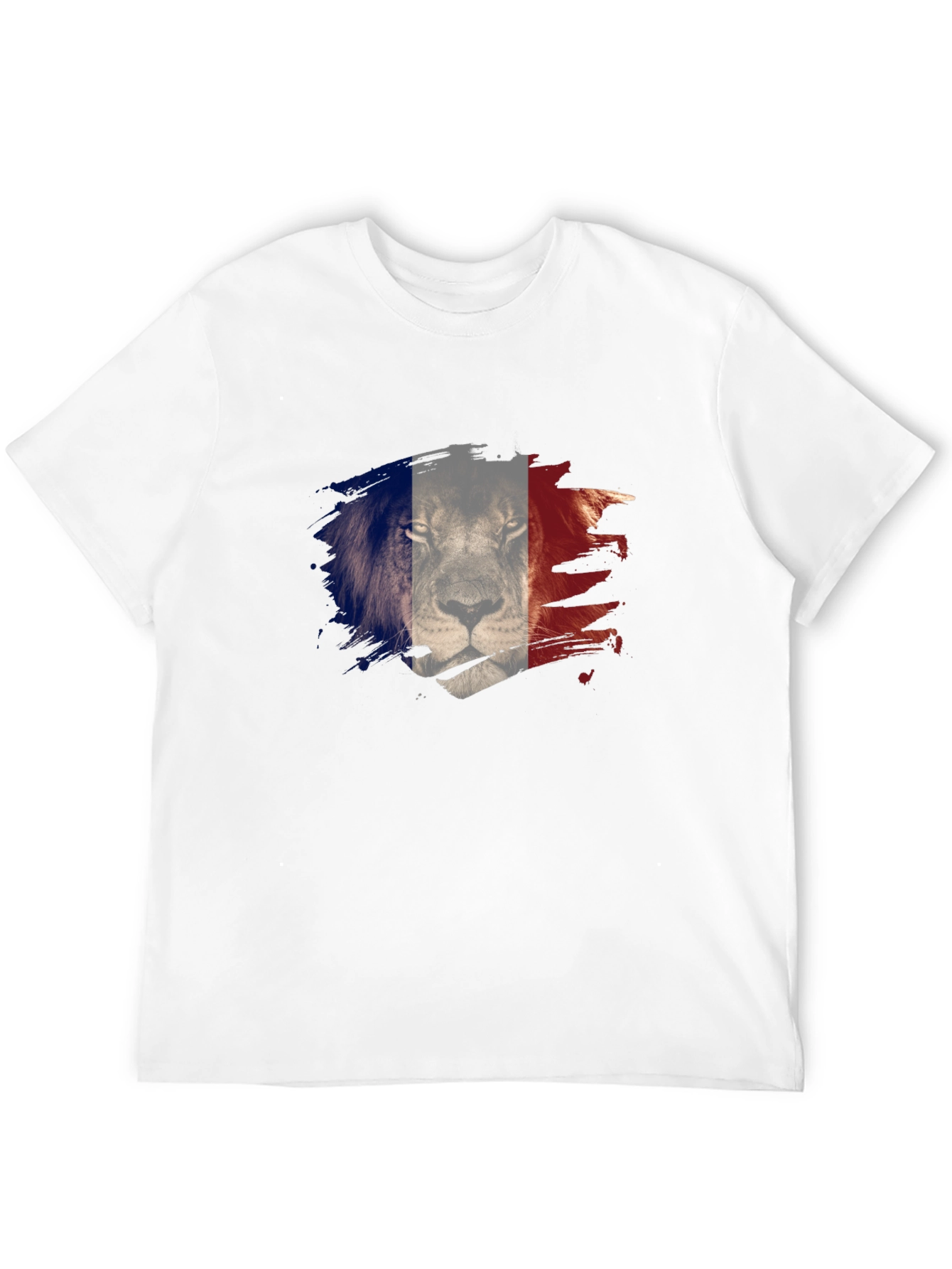 Black Men's Black Lion France Flag Graphic Tee view 12