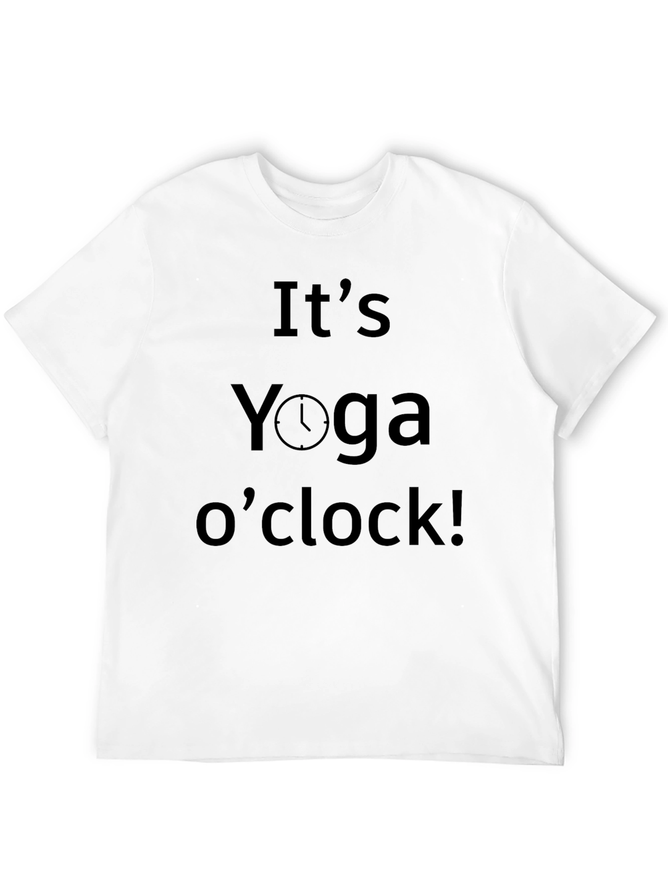 Black Yoga O'clock Tee - Black Cotton Blend Relaxed Fit T-Shirt view 12