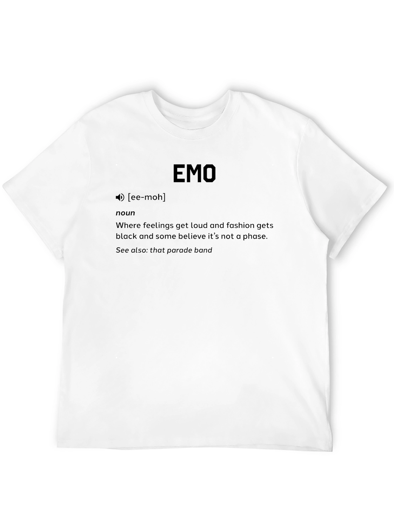 Black Emo Definition T-Shirt - For Music & Fashion Lovers view 12