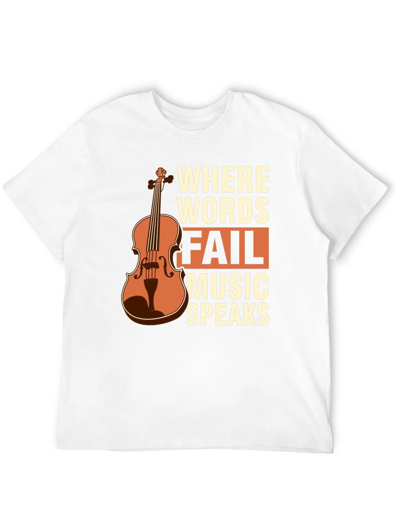 Black Music Speaks T-Shirt - Violin Design view 12