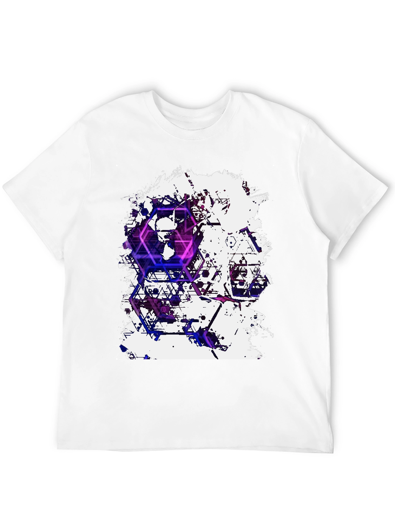 Black Geometric Skull T-Shirt - Artistic Graphic Tee view 12