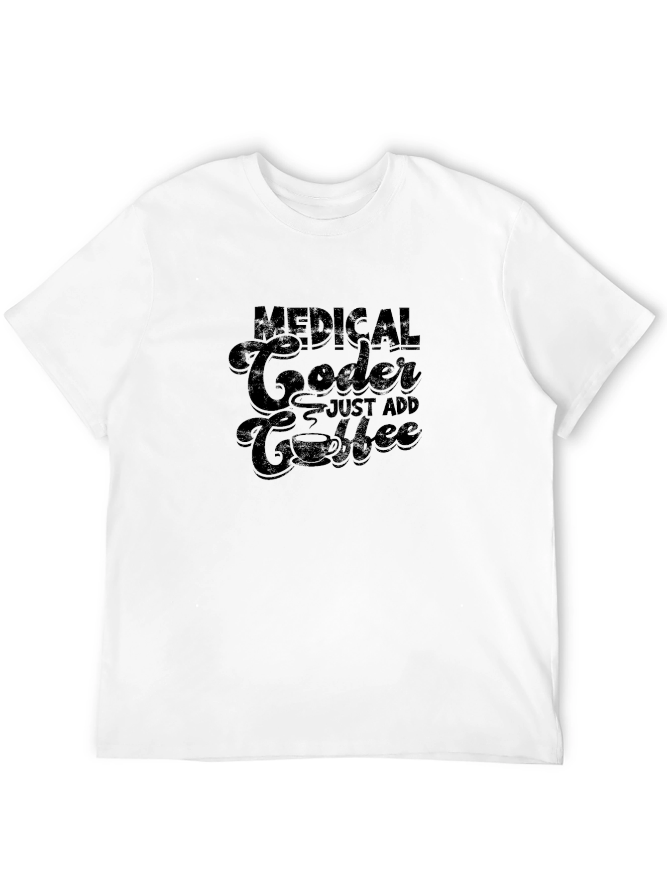 Black Medical Coder Just Add Coffee T-Shirt view 12