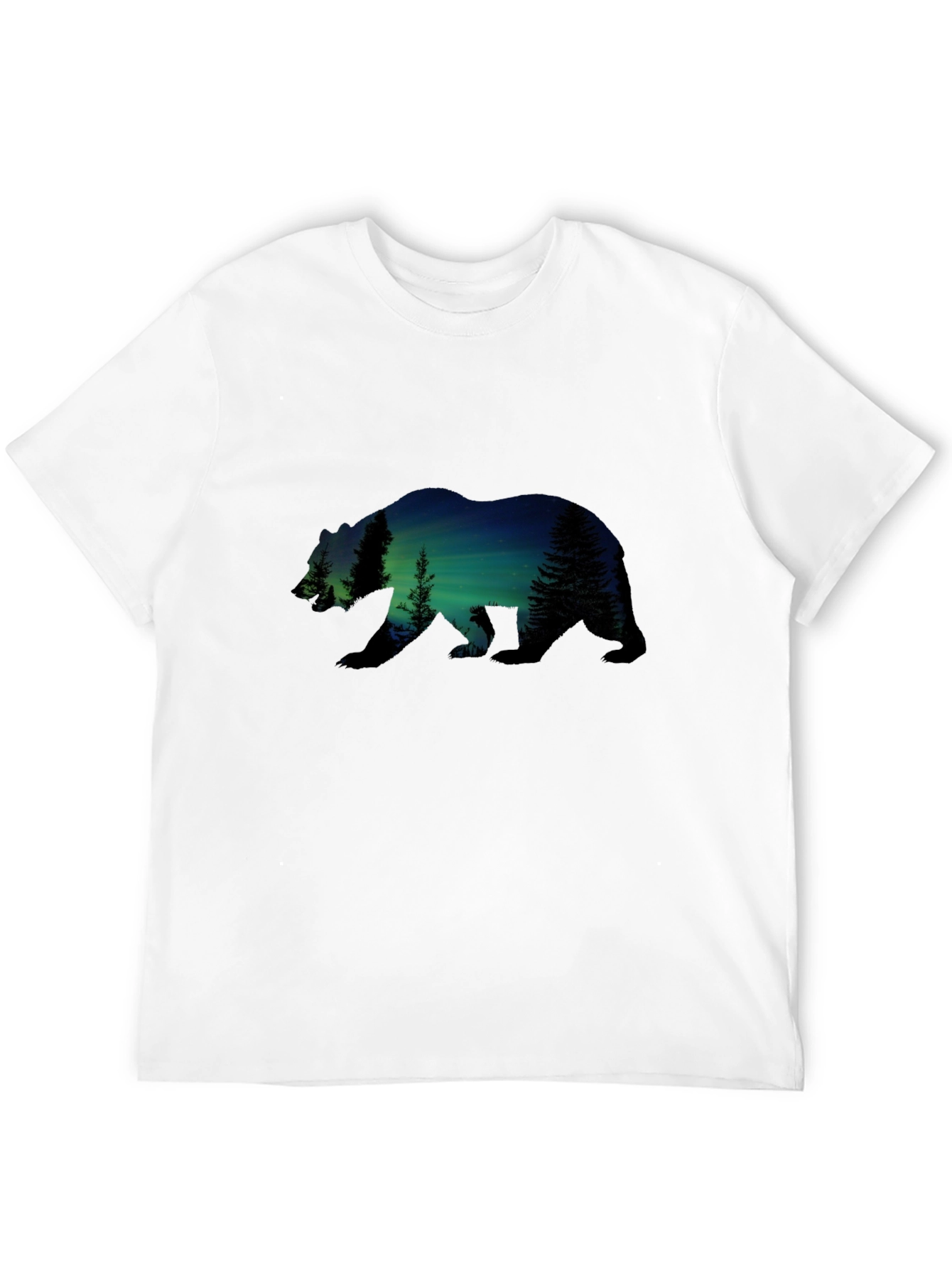 Black Nature Bear Graphic Tee - Black Cotton Comfort view 12