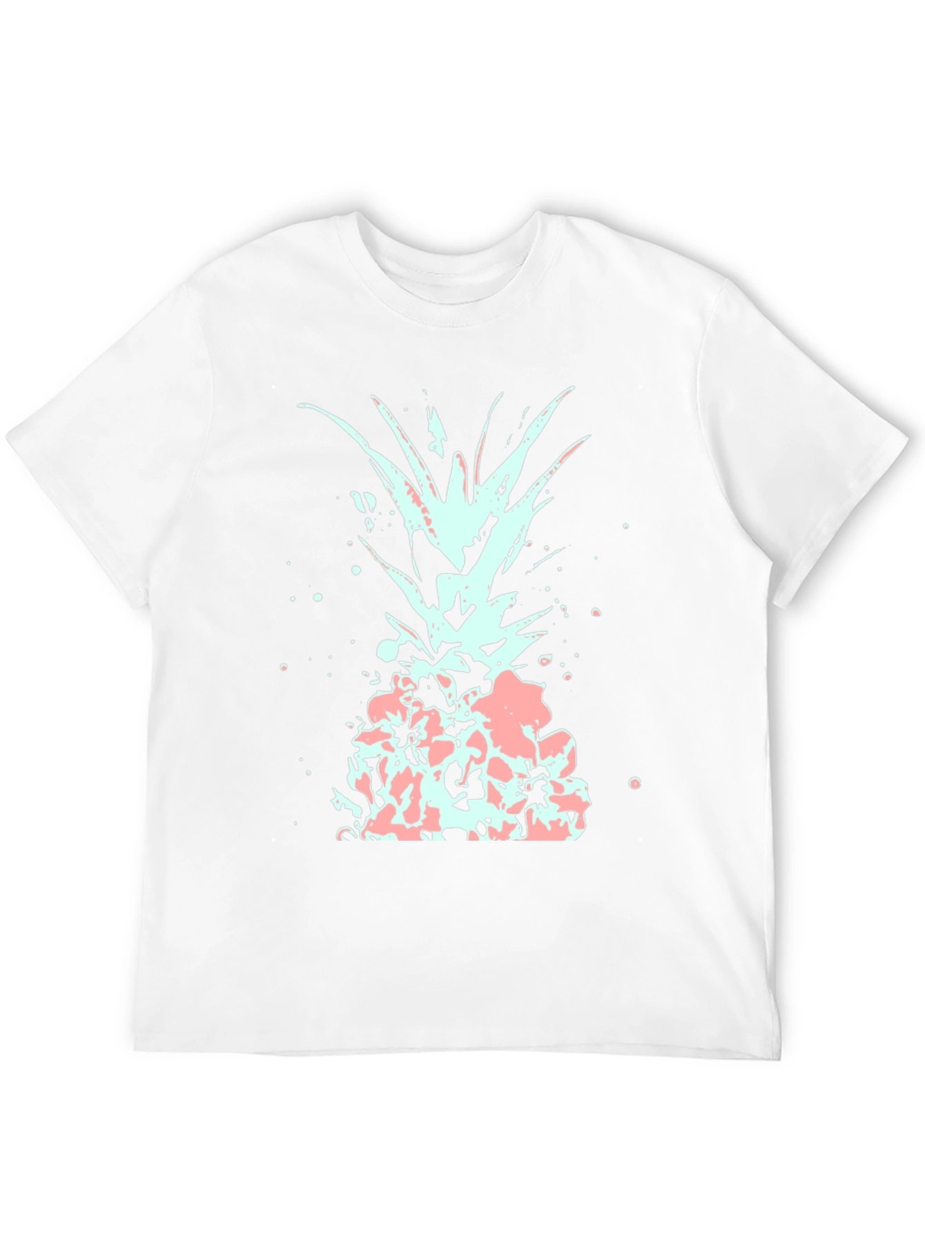 Black Men's Black T-Shirt with Abstract Pineapple Design view 12