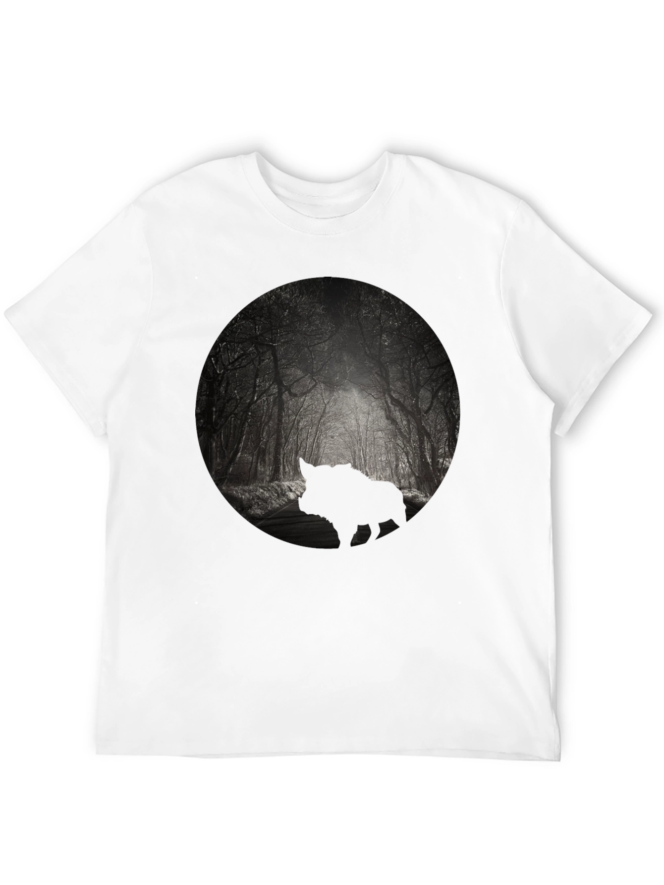 Black Men's Black Forest Silhouette Graphic Tee view 12