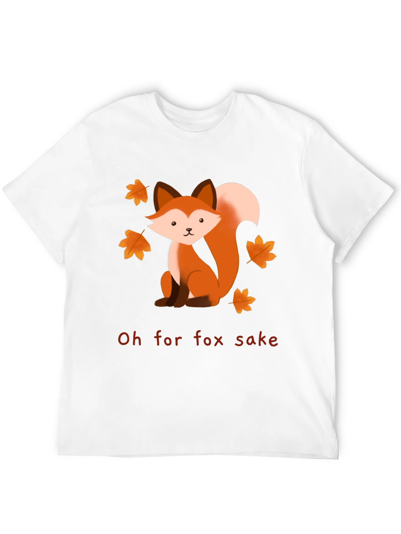Black Oh For Fox Sake T-Shirt - Cute Cartoon Fox Graphic Tee view 12