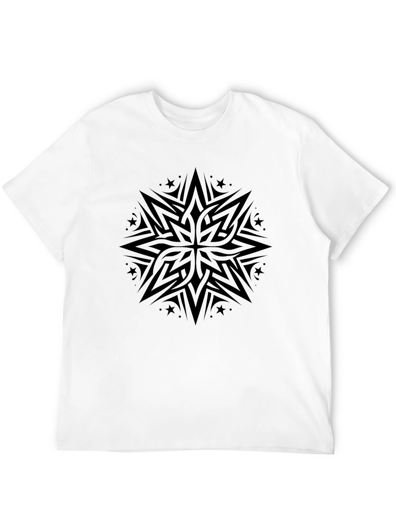 Black Tribal Star Graphic Black Tee view 12