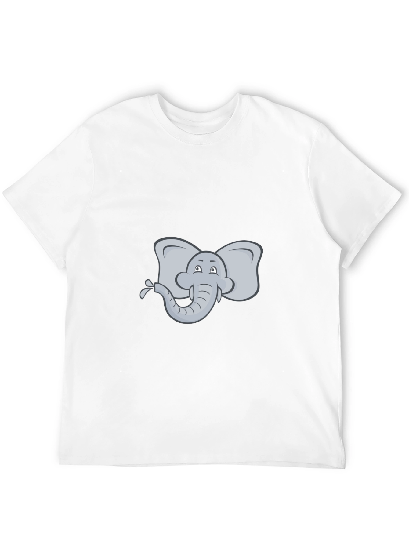 Black Elephant Cartoon Black T-Shirt view 12