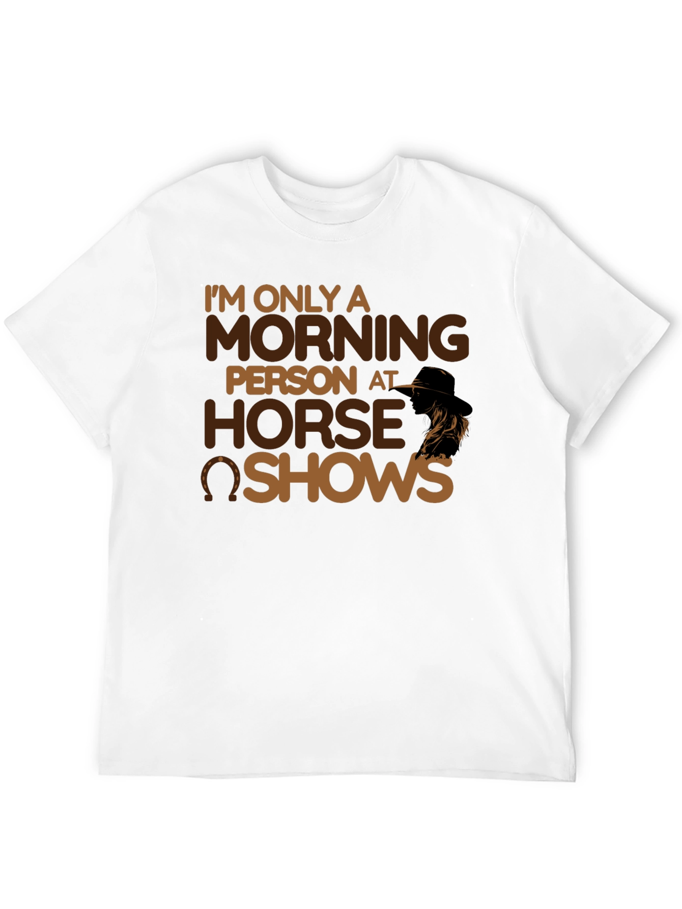 Black Funny Horse Show Morning Person T-Shirt view 12